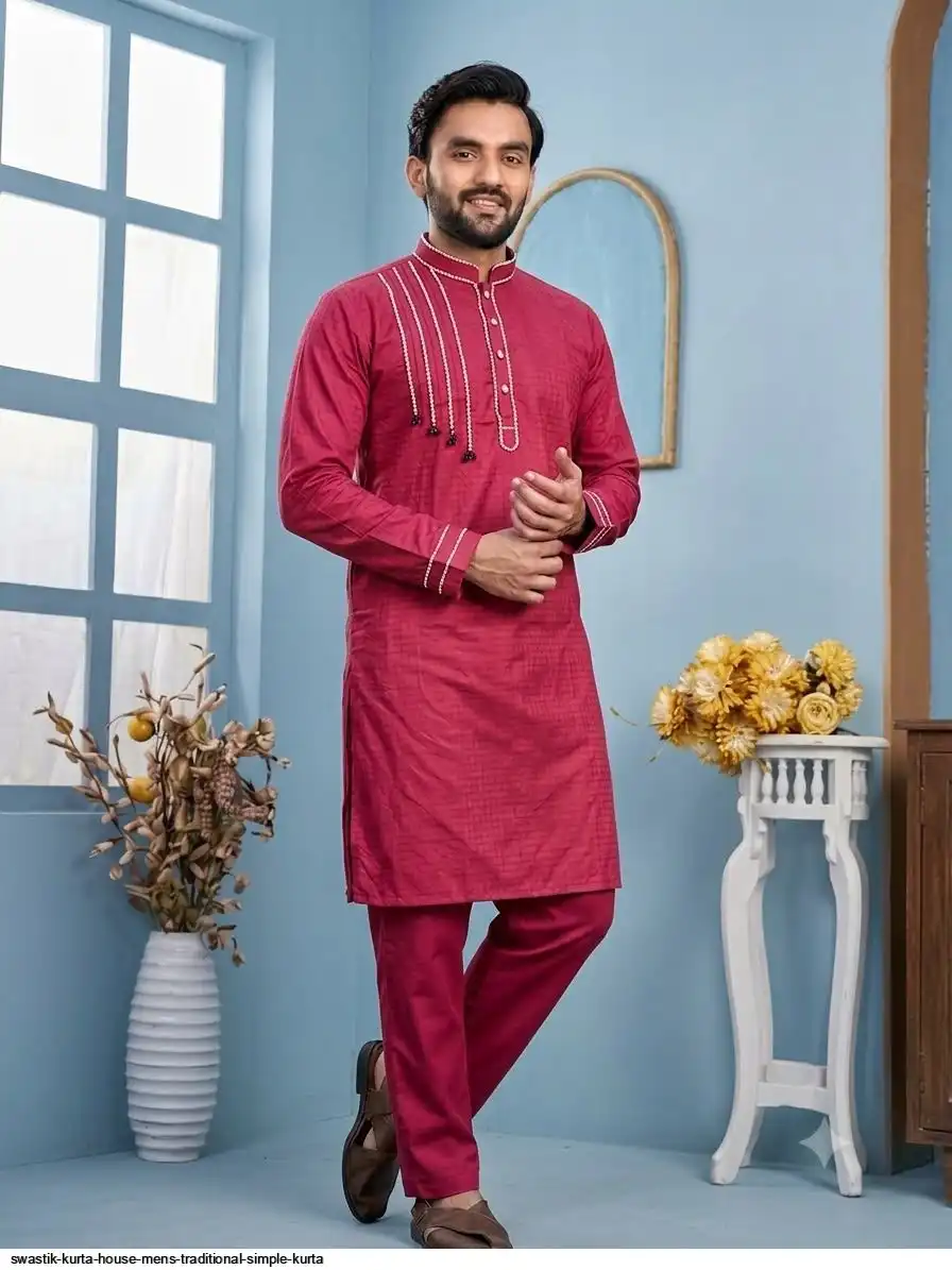 SWASTIK KURTA HOUSE MENS TRADITIONAL SIMPLE KURTA 6