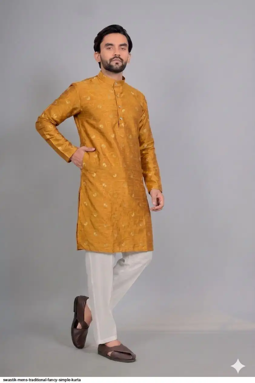 SWASTIK MENS TRADITIONAL FANCY SIMPLE KURTA 3