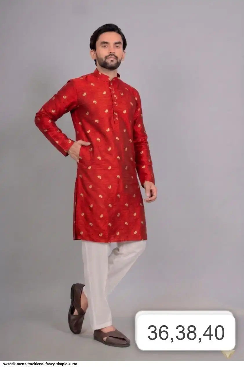 SWASTIK MENS TRADITIONAL FANCY SIMPLE KURTA 2
