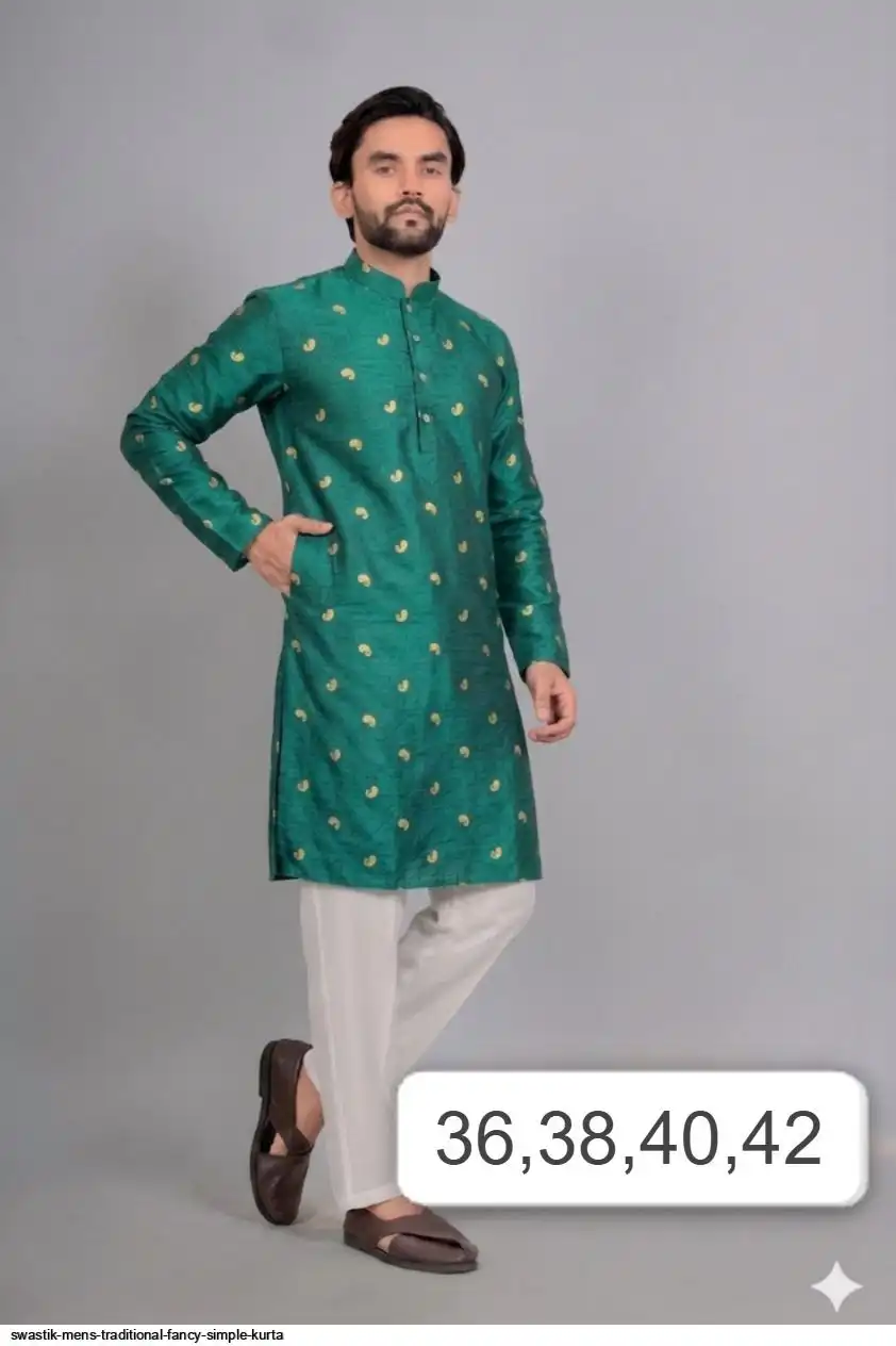SWASTIK MENS TRADITIONAL FANCY SIMPLE KURTA 4