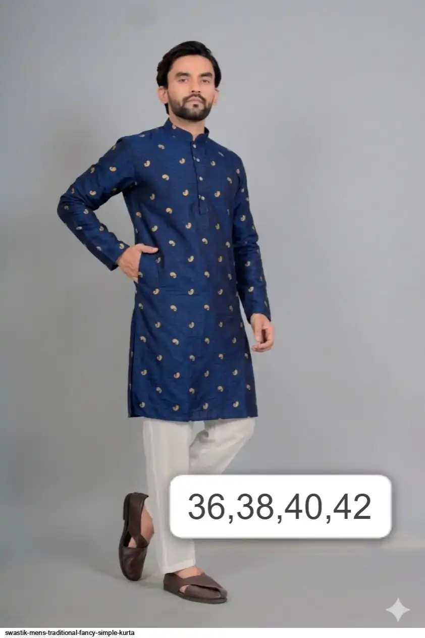 SWASTIK MENS TRADITIONAL FANCY SIMPLE KURTA 6