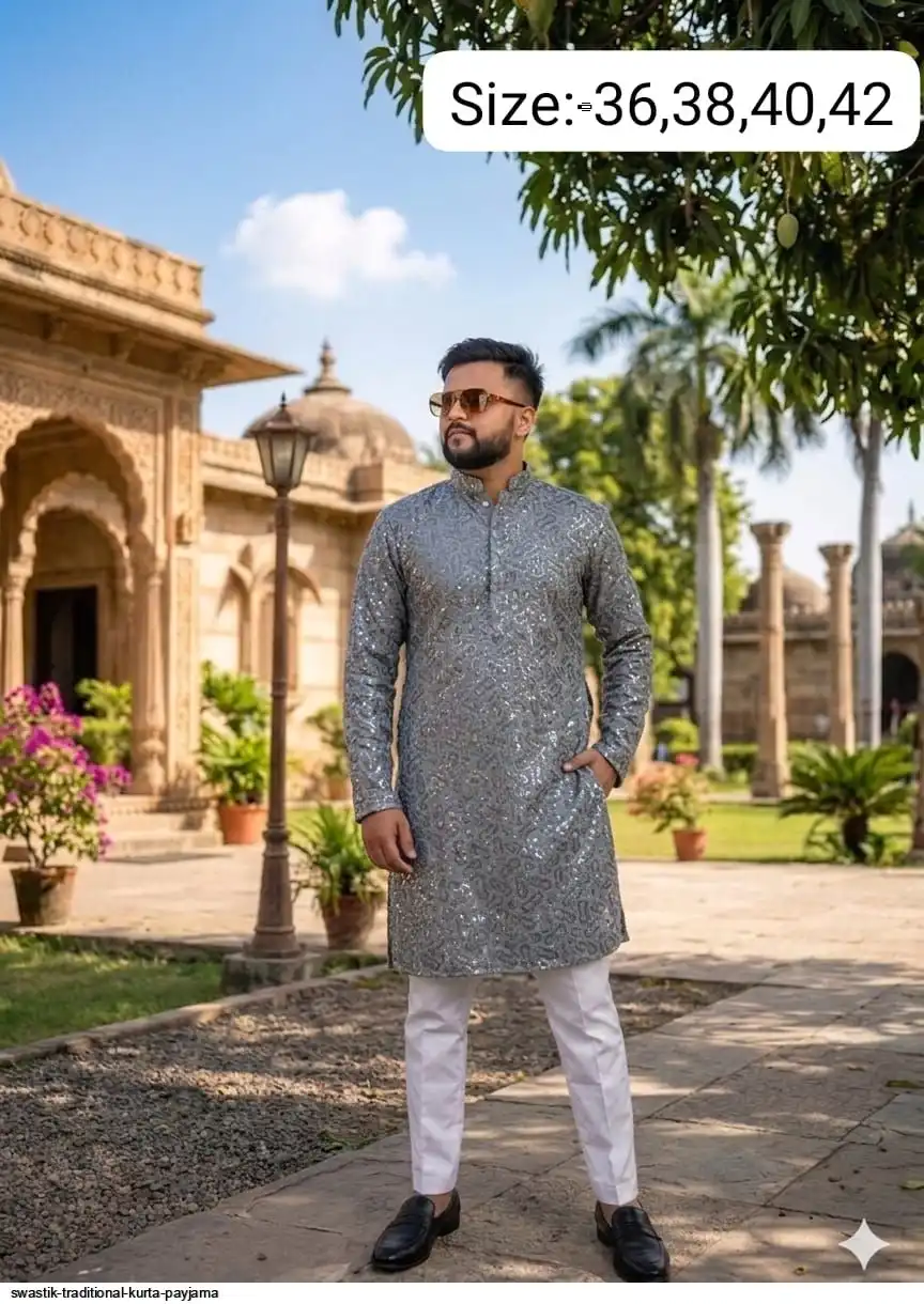 SWASTIK TRADITIONAL COTTON KURTA PAYJAMA I