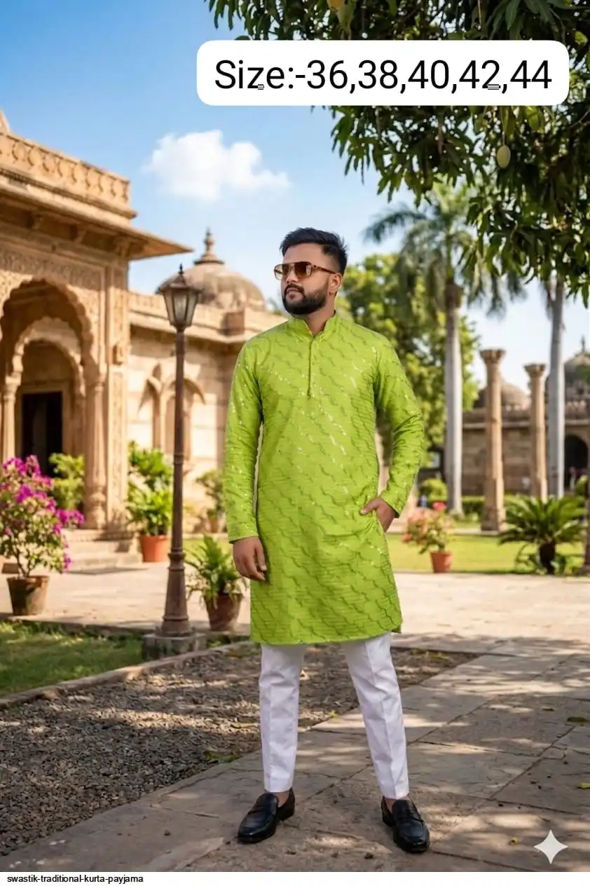 SWASTIK TRADITIONAL COTTON KURTA PAYJAMA O
