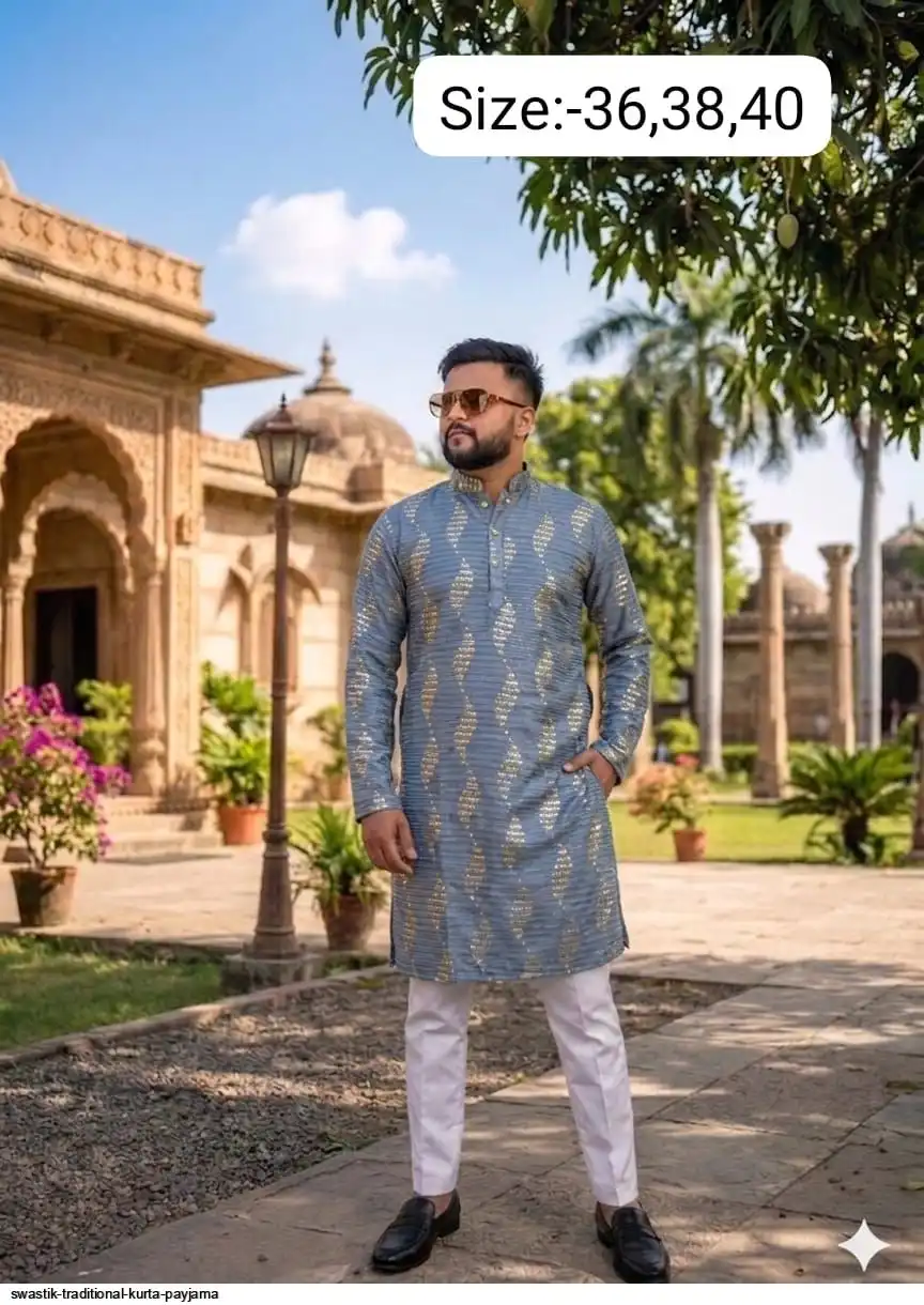 SWASTIK TRADITIONAL COTTON KURTA PAYJAMA P