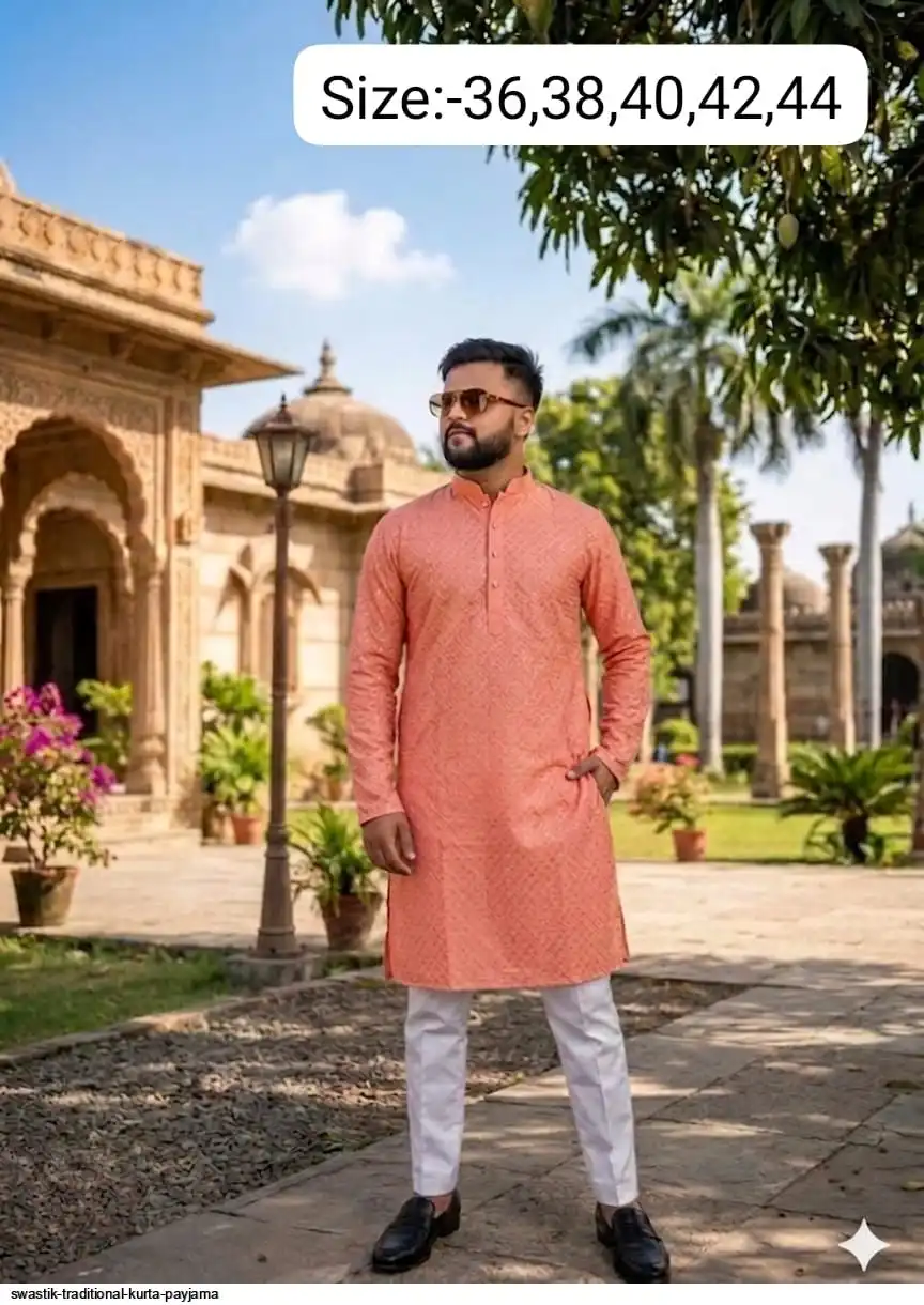 SWASTIK TRADITIONAL COTTON KURTA PAYJAMA R