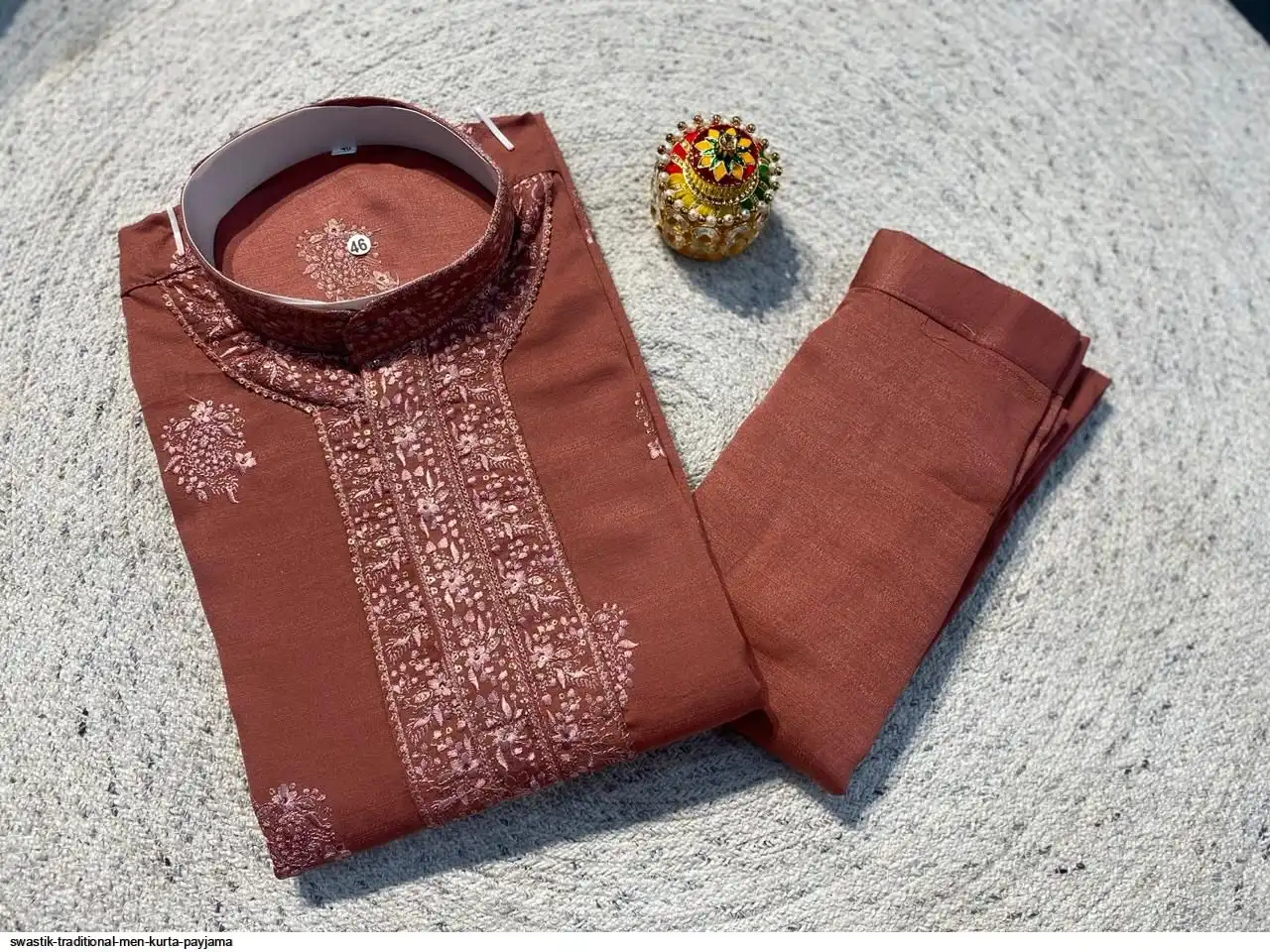 SWASTIK TRADITIONAL MEN KURTA PAYJAMA D