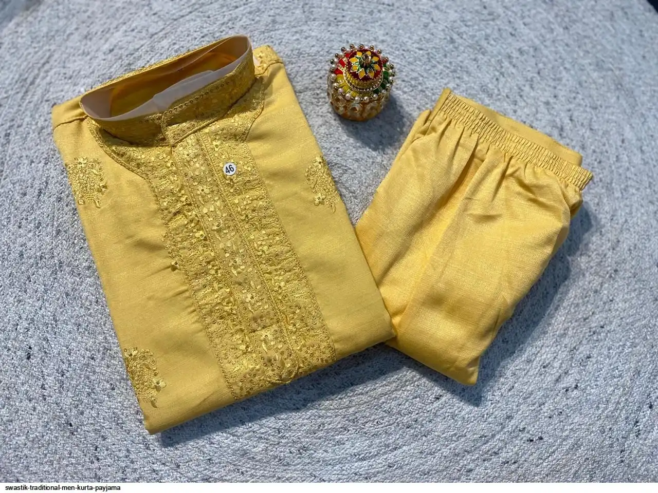 SWASTIK TRADITIONAL MEN KURTA PAYJAMA F