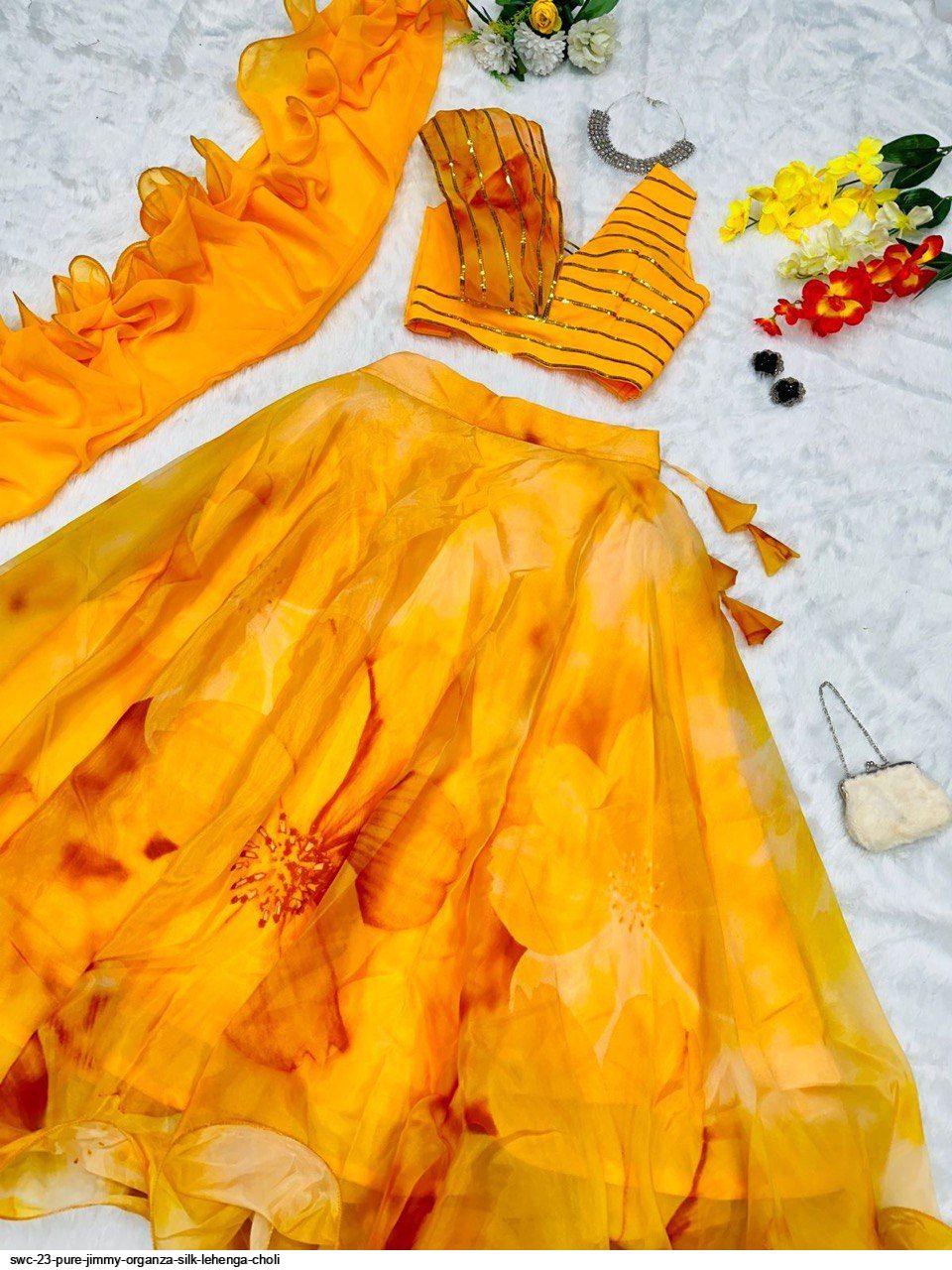 SWC 23 PURE JIMMY ORGANZA SILK LEHENGA CHOLI C