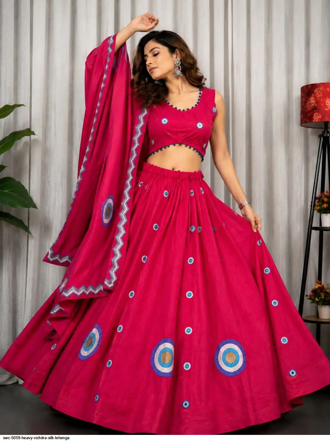 SWC 5059 HEAVY VICHITRA SILK LEHENGA 2