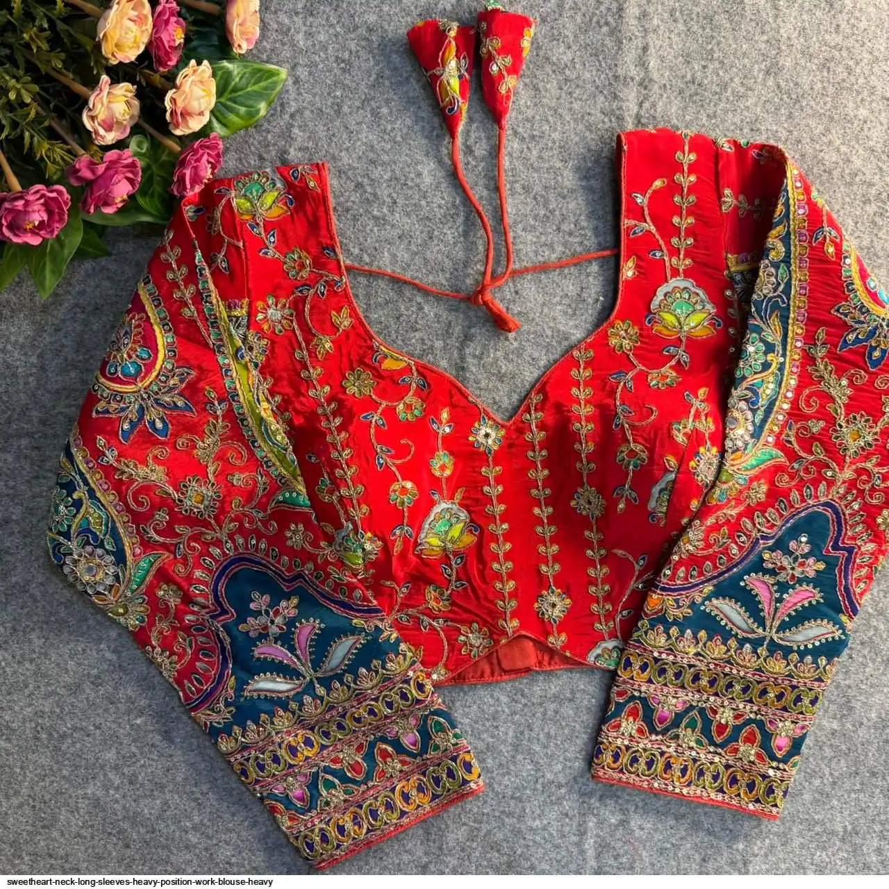 SWEETHEART NECK LONG SLEEVES HEAVY POSITION WORK BLOUSE HEAVY 4