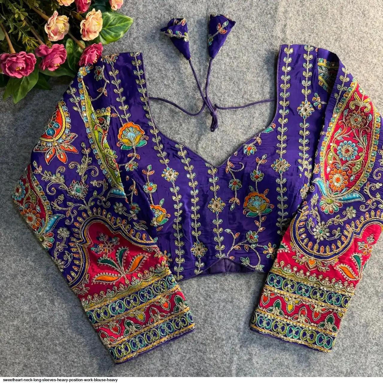 SWEETHEART NECK LONG SLEEVES HEAVY POSITION WORK BLOUSE HEAVY 6