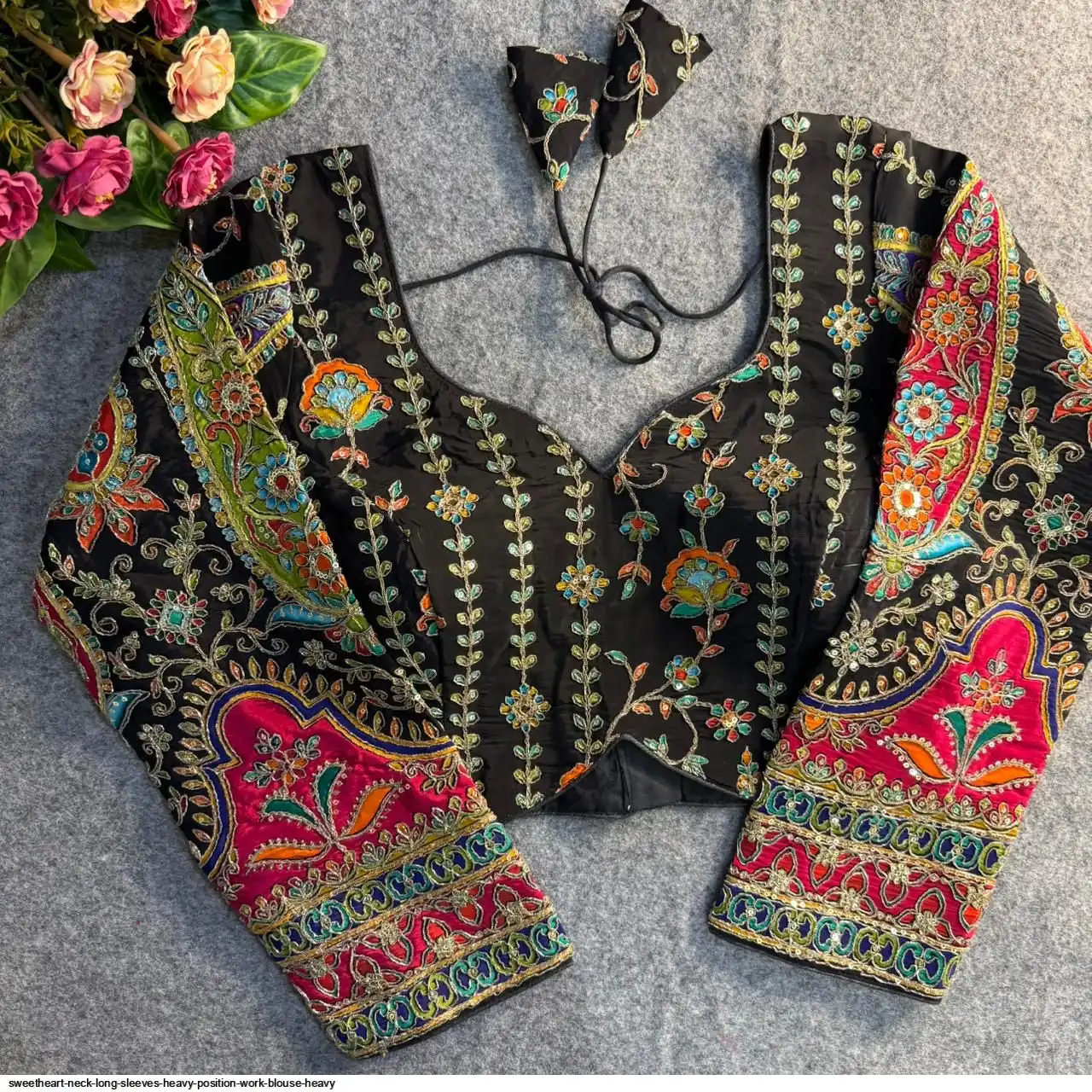 SWEETHEART NECK LONG SLEEVES HEAVY POSITION WORK BLOUSE HEAVY 5