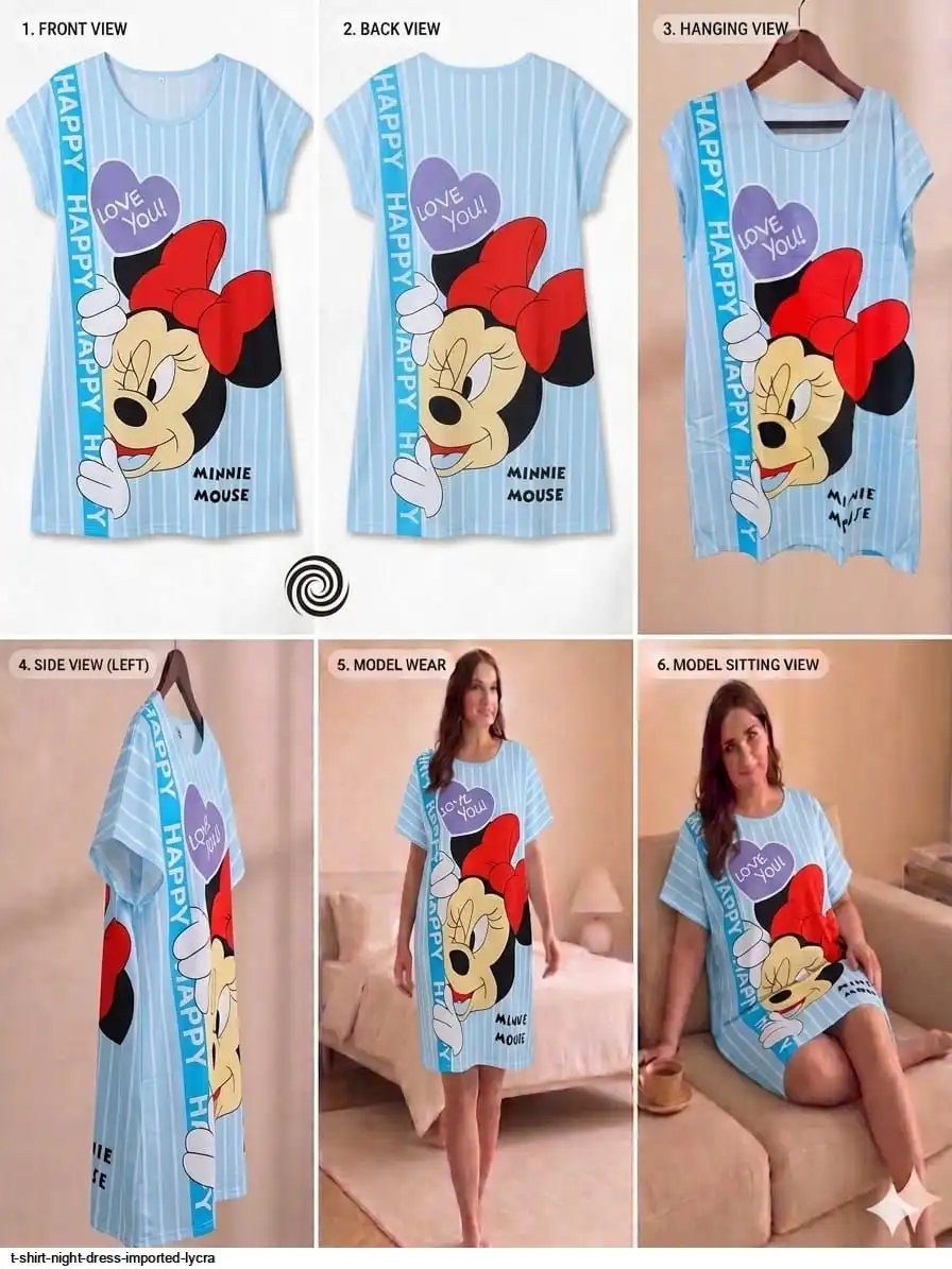 T SHIRT NIGHT DRESS IMPORTED LYCRA 2
