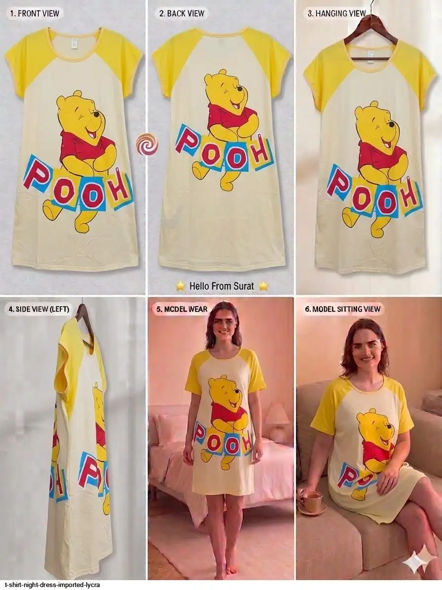 T SHIRT NIGHT DRESS IMPORTED LYCRA 7