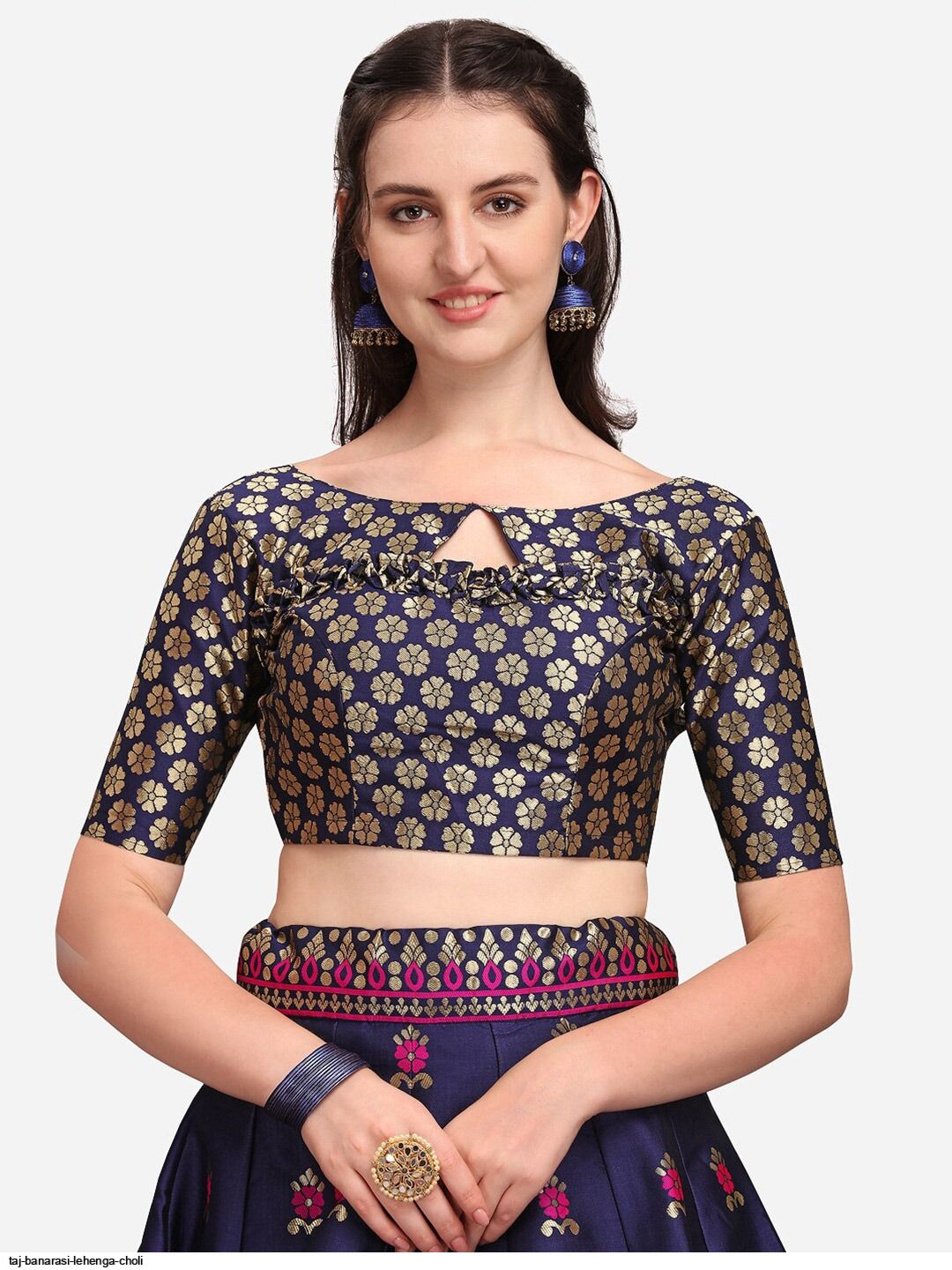 Buy online Banarasi Lehenga Choli With Dupatta Set from ethnic wear for  Women by Krisio for ₹1699 at 72% off | 2024 Limeroad.com