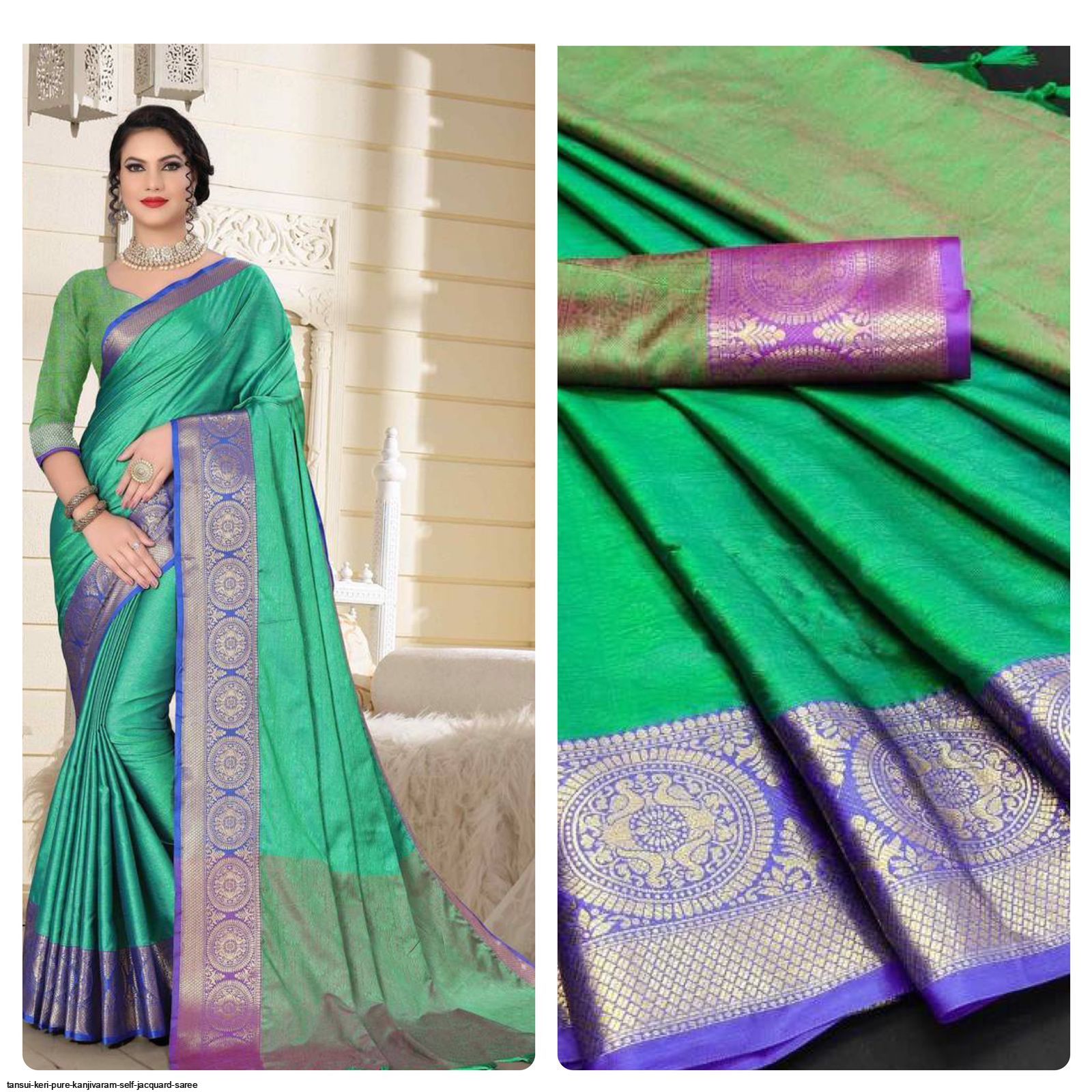 TANSUI KERI Pure Kanjivaram Self Jacquard saree