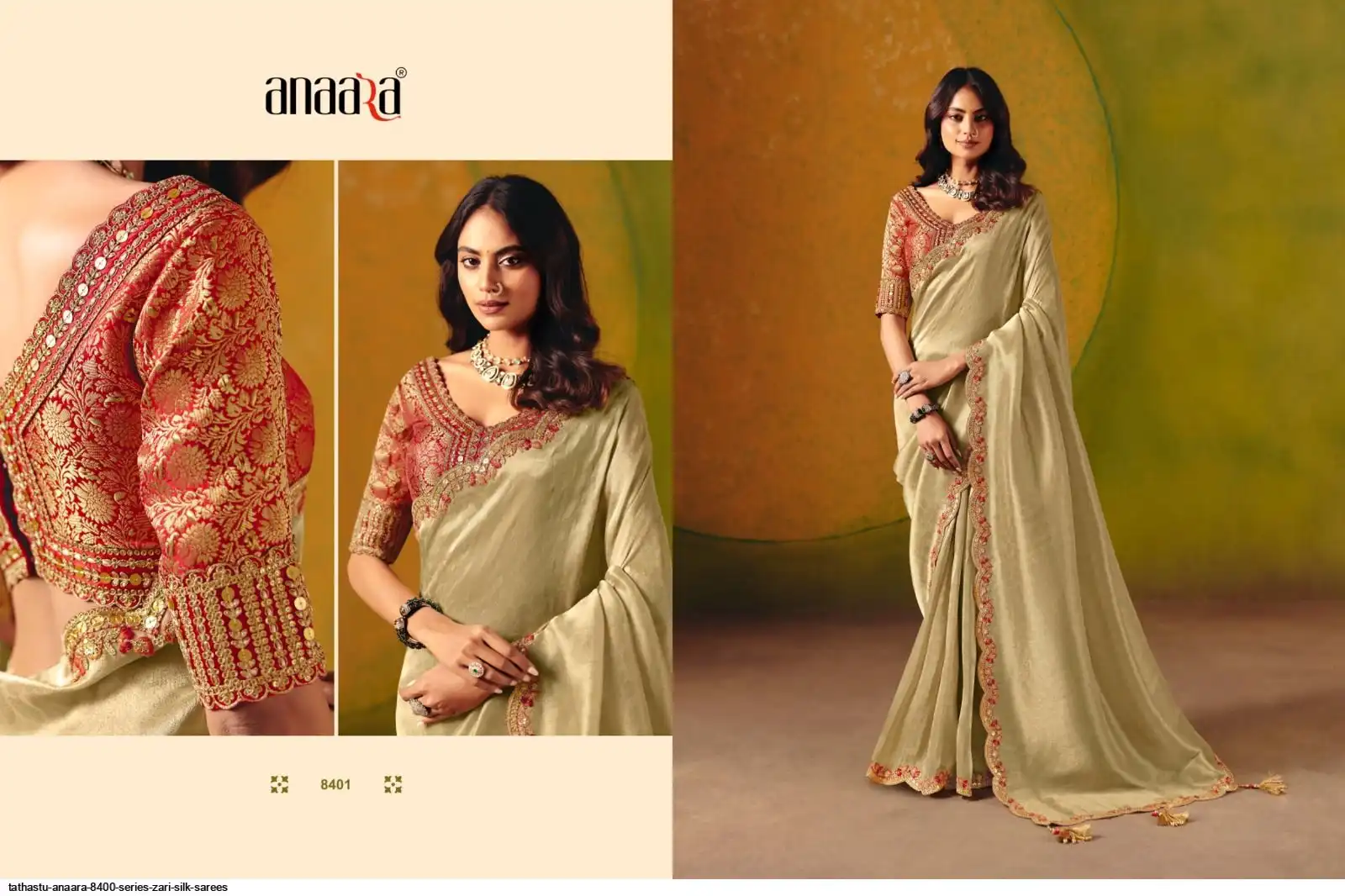 TATHASTU ANAARA 8400 SERIES ZARI SILK SAREES 8401