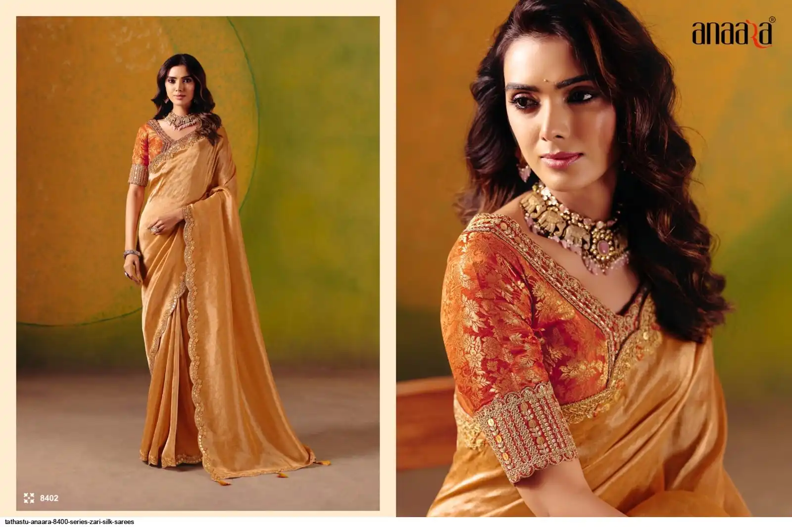 TATHASTU ANAARA 8400 SERIES ZARI SILK SAREES 8402