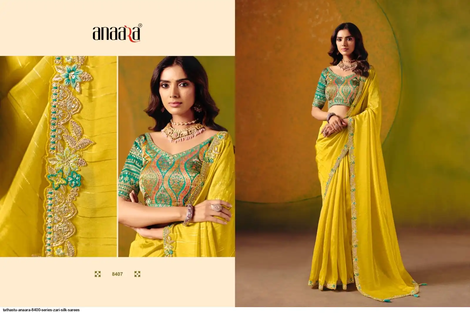 TATHASTU ANAARA 8400 SERIES ZARI SILK SAREES 8407