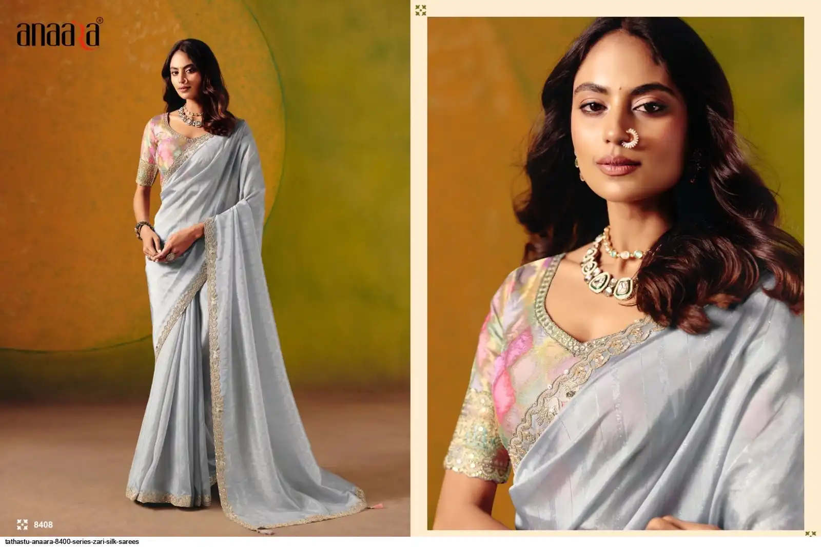 TATHASTU ANAARA 8400 SERIES ZARI SILK SAREES 8408
