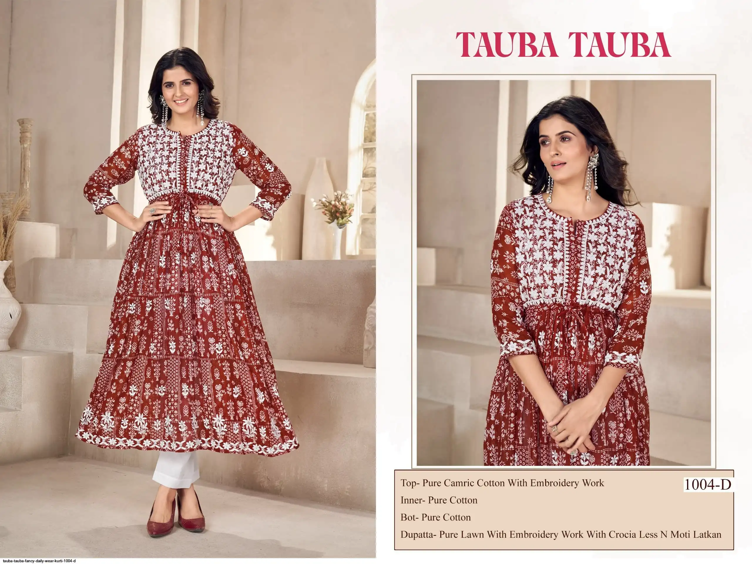 TAUBA TAUBA FANCY DAILY WEAR KURTI 1004 D