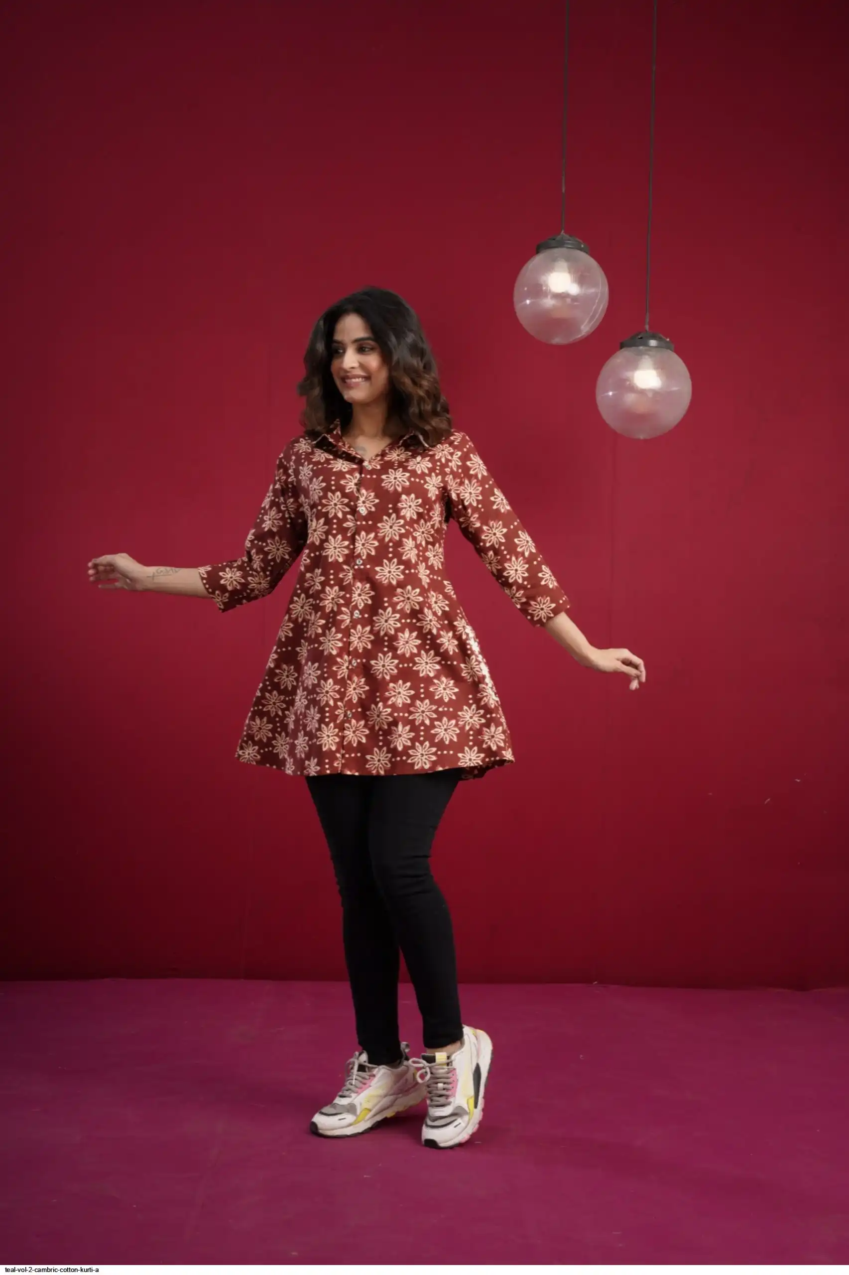 TEAL VOL 2 CAMBRIC COTTON KURTI A