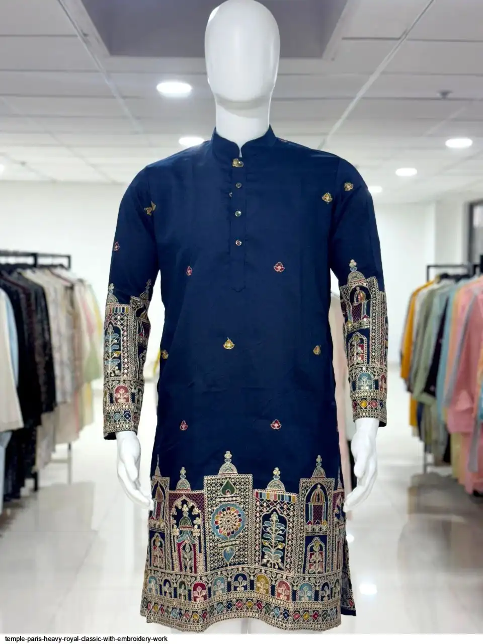 TEMPLE PARIS HEAVY ROYAL CLASSIC WITH EMBROIDERY WORK KURTA PAJAMA C