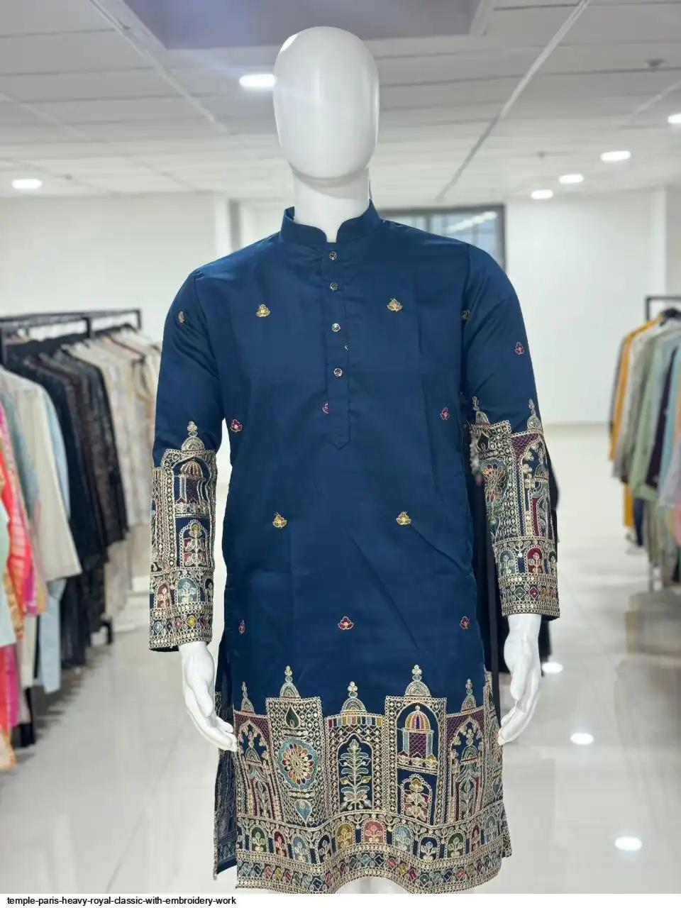 TEMPLE PARIS HEAVY ROYAL CLASSIC WITH EMBROIDERY WORK KURTA PAJAMA B
