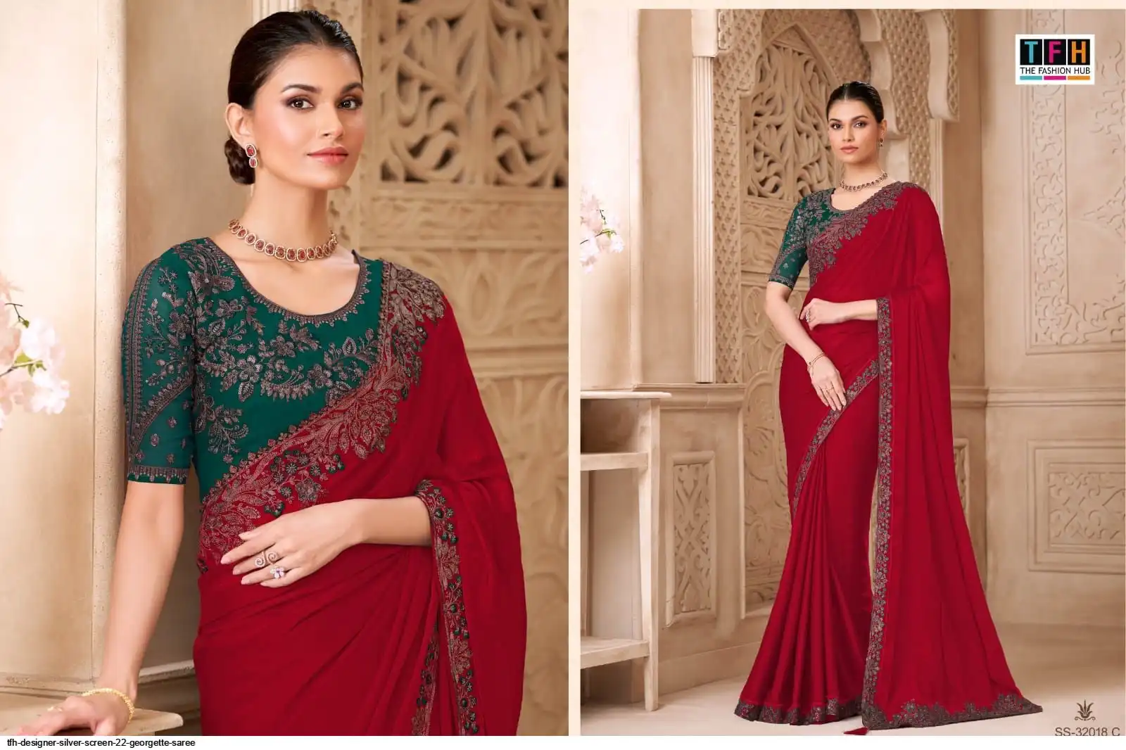 TFH DESIGNER SILVER SCREEN 22 GEORGETTE SAREE 32018C