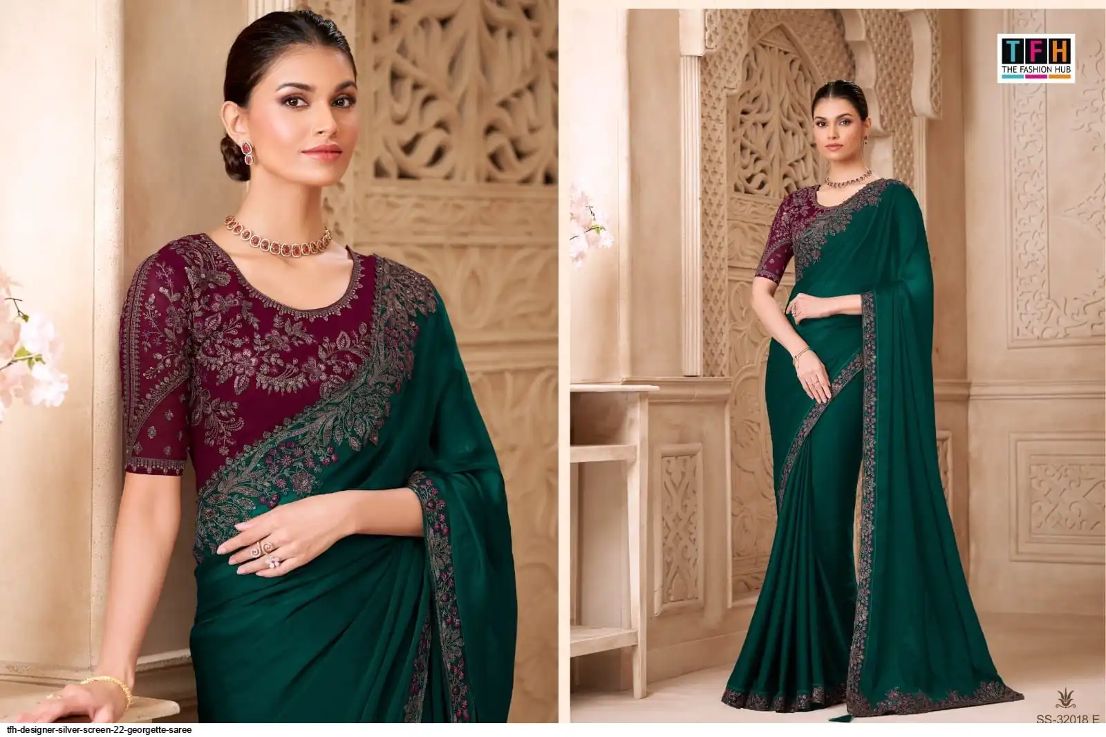 TFH DESIGNER SILVER SCREEN 22 GEORGETTE SAREE 32018E