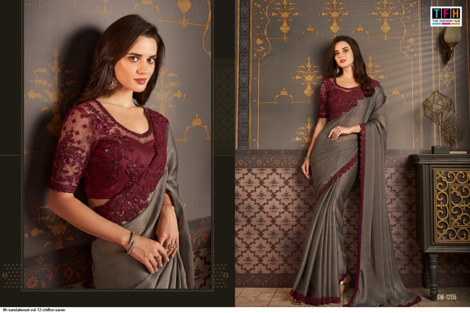 TFH SANDALWOOD VOL 12 CHIFFON SAREE 1205