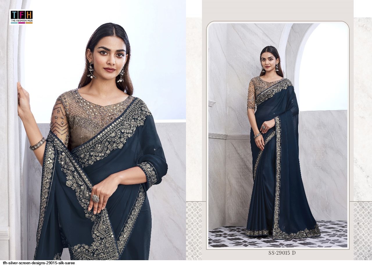 TFH SILVER SCREEN DESIGNS 29015 SILK SAREE 29015D