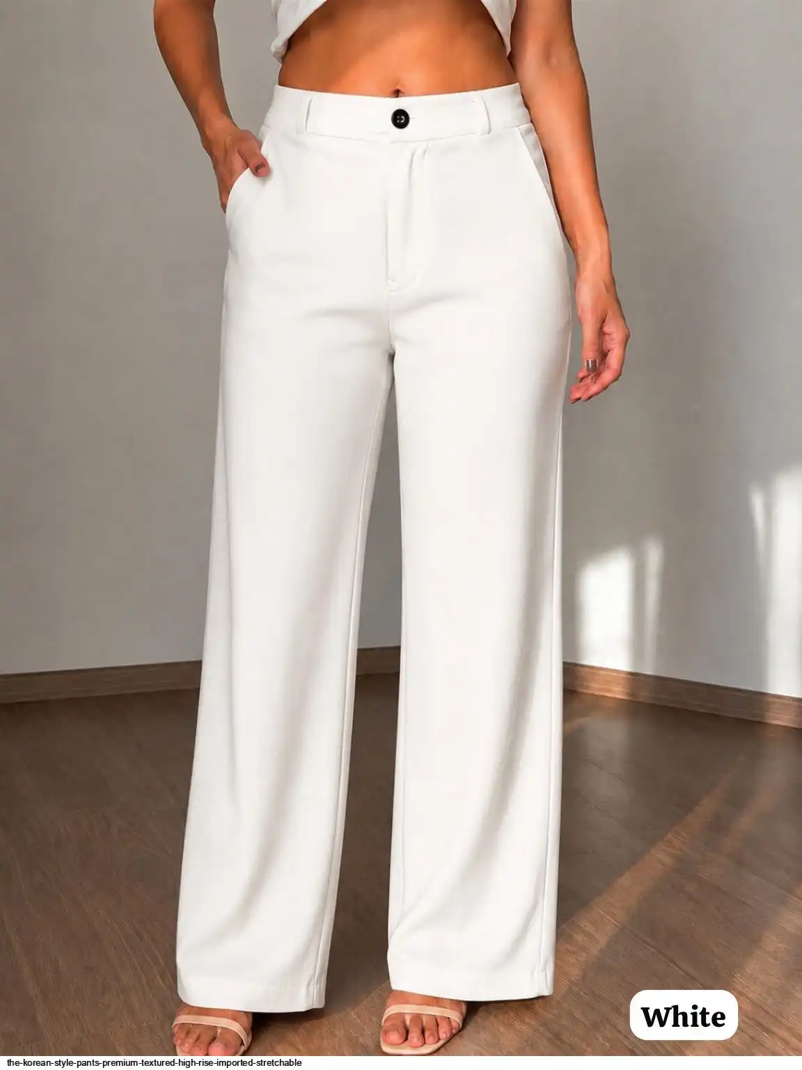 THE KOREAN STYLE PANTS PREMIUM TEXTURED HIGH RISE IMPORTED STRETCHABLE B