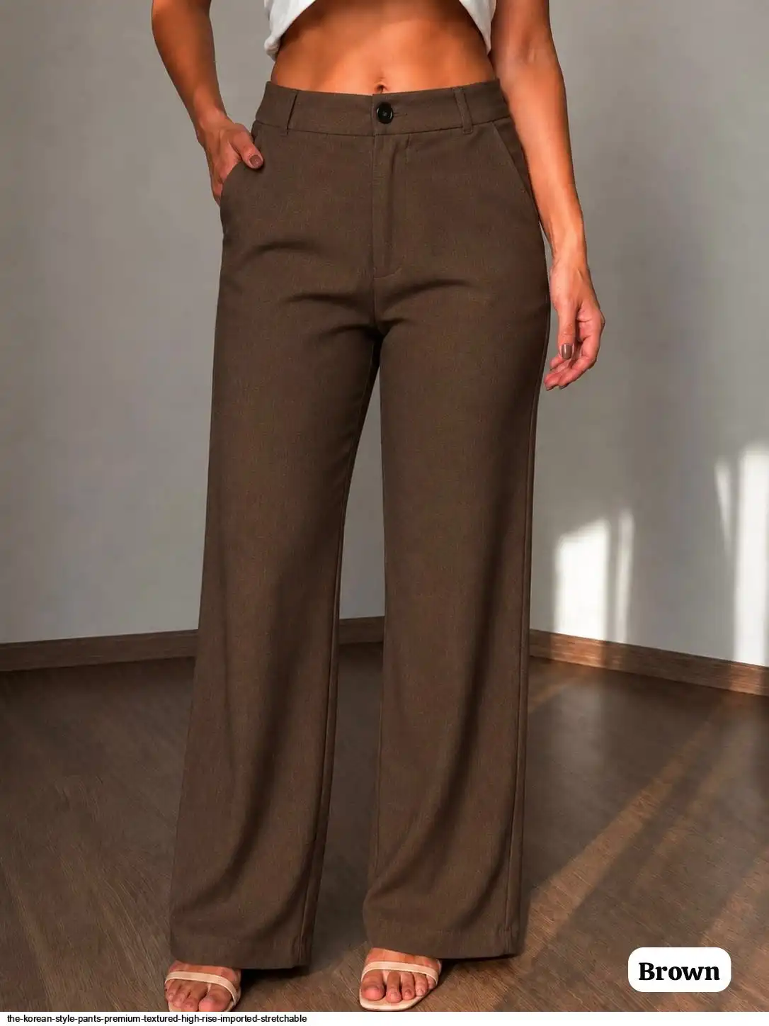 THE KOREAN STYLE PANTS PREMIUM TEXTURED HIGH RISE IMPORTED STRETCHABLE E