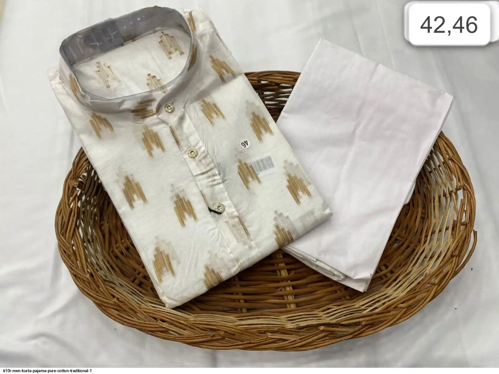 TI10R MEN KURTA PAJAMA PURE COTTON TRADITIONAL 1 C