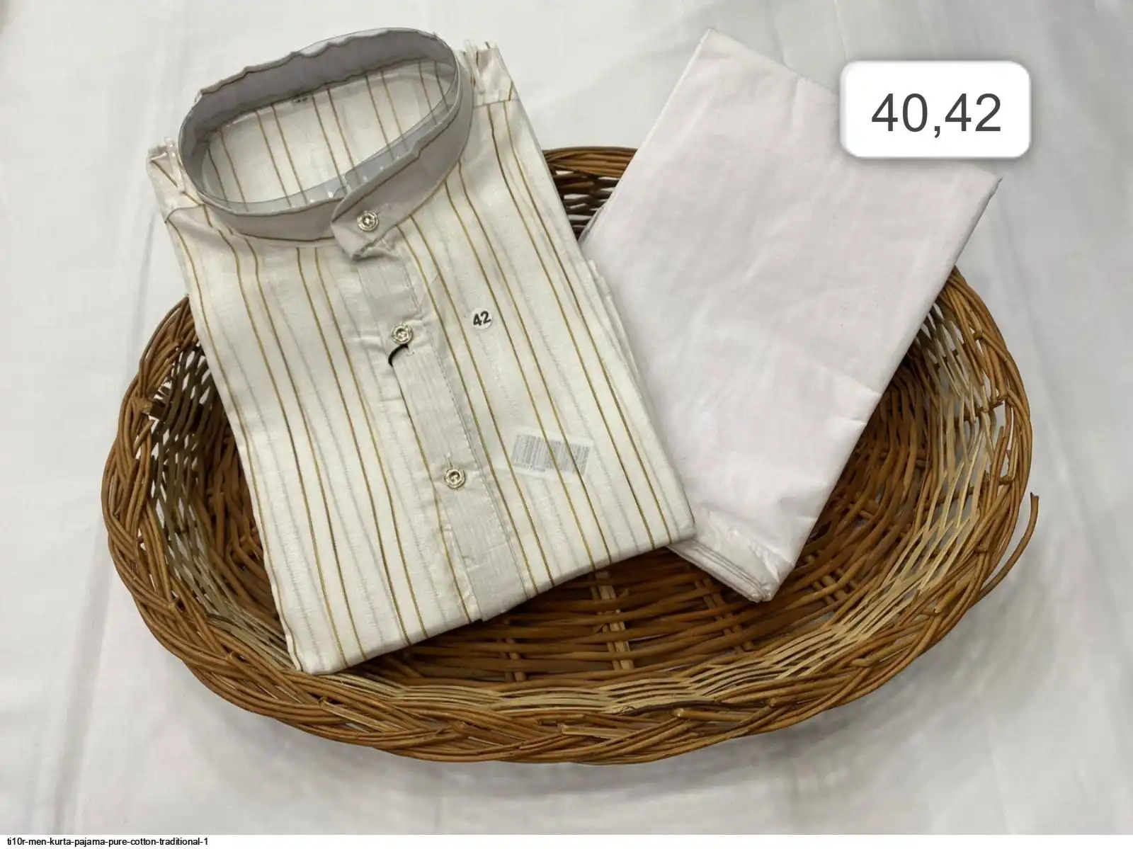 TI10R MEN KURTA PAJAMA PURE COTTON TRADITIONAL 1 H