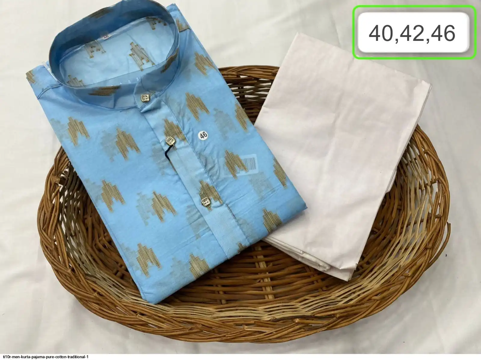 TI10R MEN KURTA PAJAMA PURE COTTON TRADITIONAL 1 E