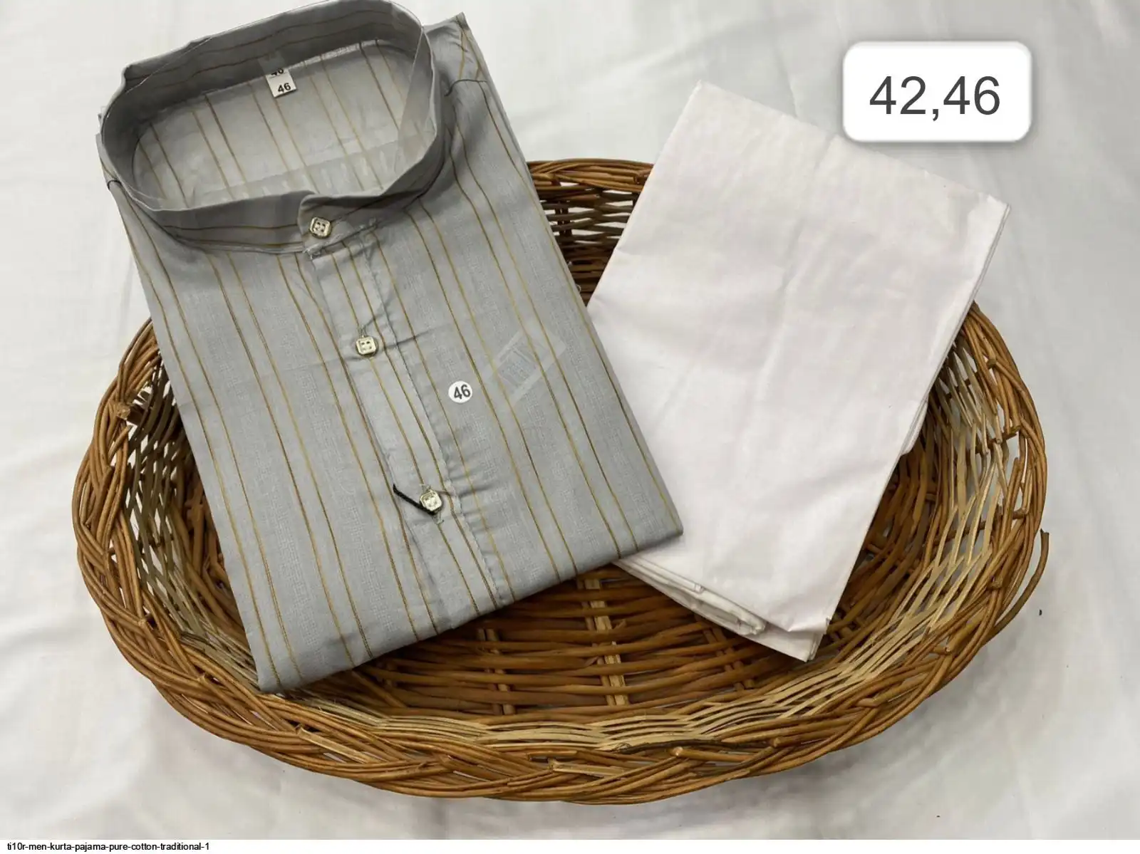 TI10R MEN KURTA PAJAMA PURE COTTON TRADITIONAL 1 J