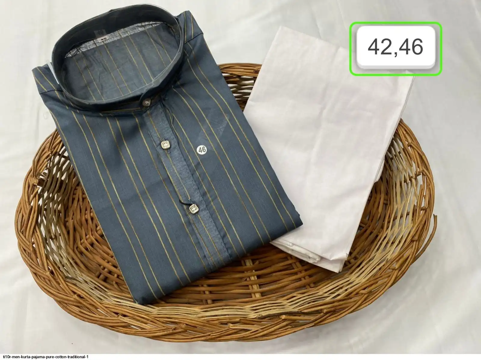 TI10R MEN KURTA PAJAMA PURE COTTON TRADITIONAL 1 A