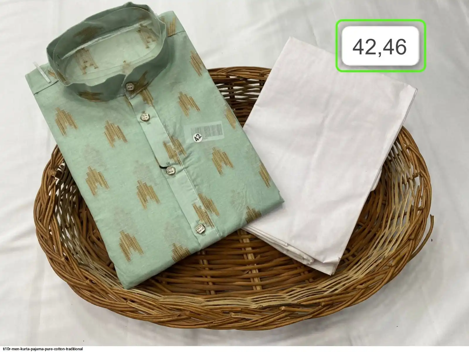 TI10R MEN KURTA PAJAMA PURE COTTON TRADITIONAL A