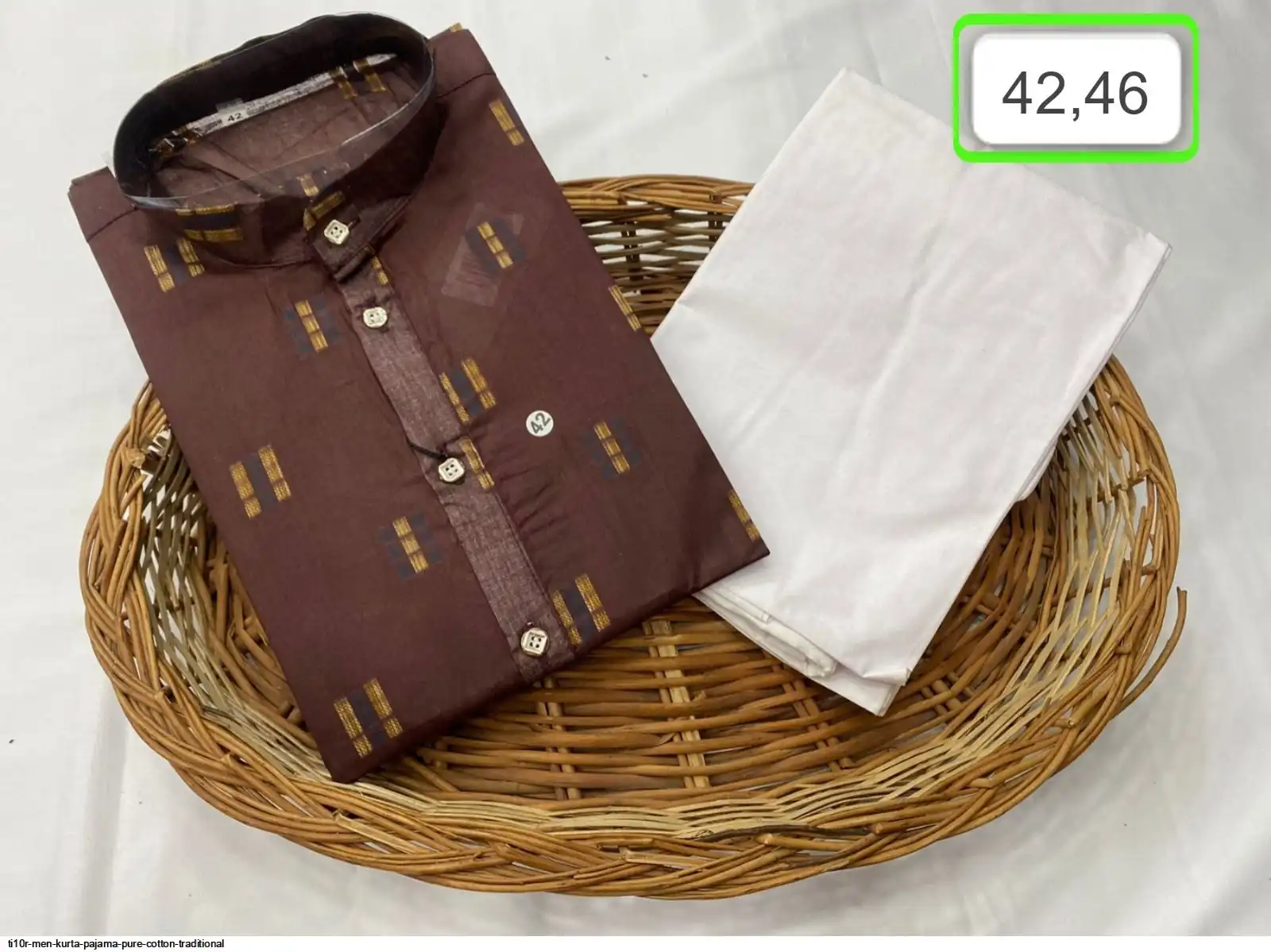 TI10R MEN KURTA PAJAMA PURE COTTON TRADITIONAL D