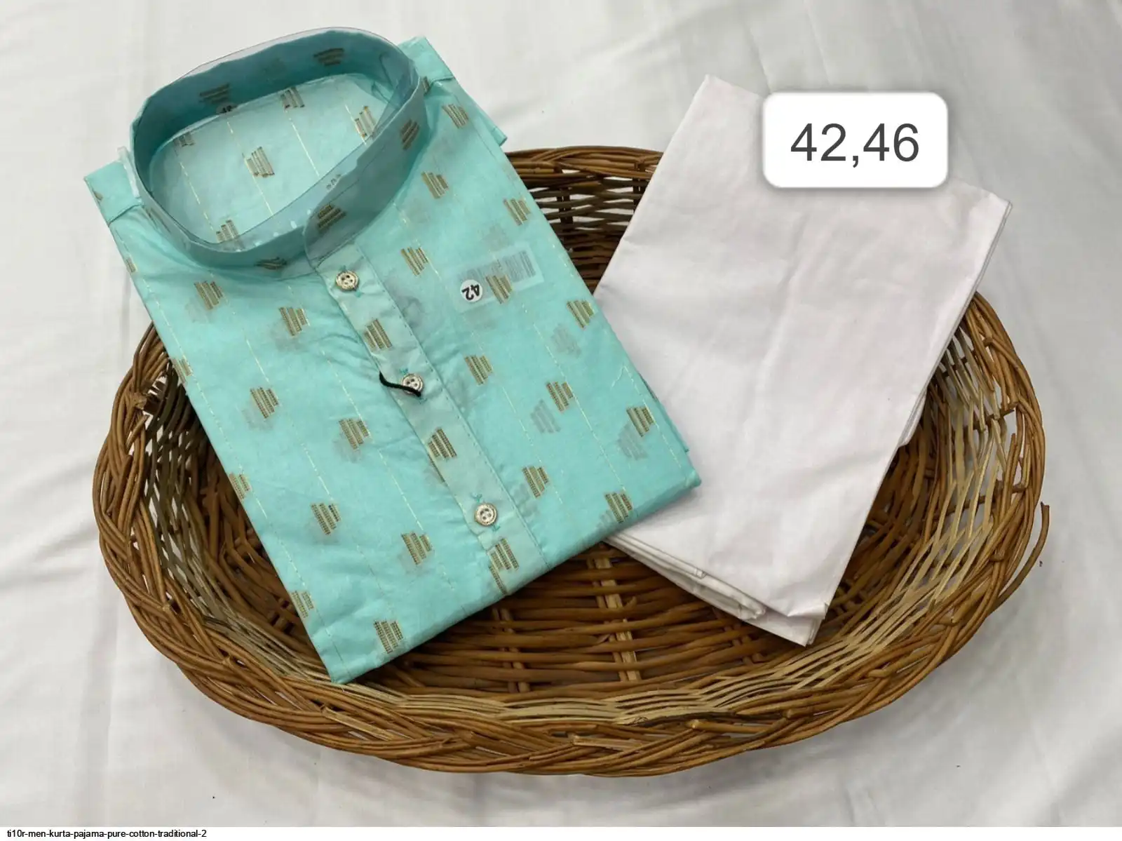 TI10R MEN KURTA PAJAMA PURE COTTON TRADITIONAL 2 H