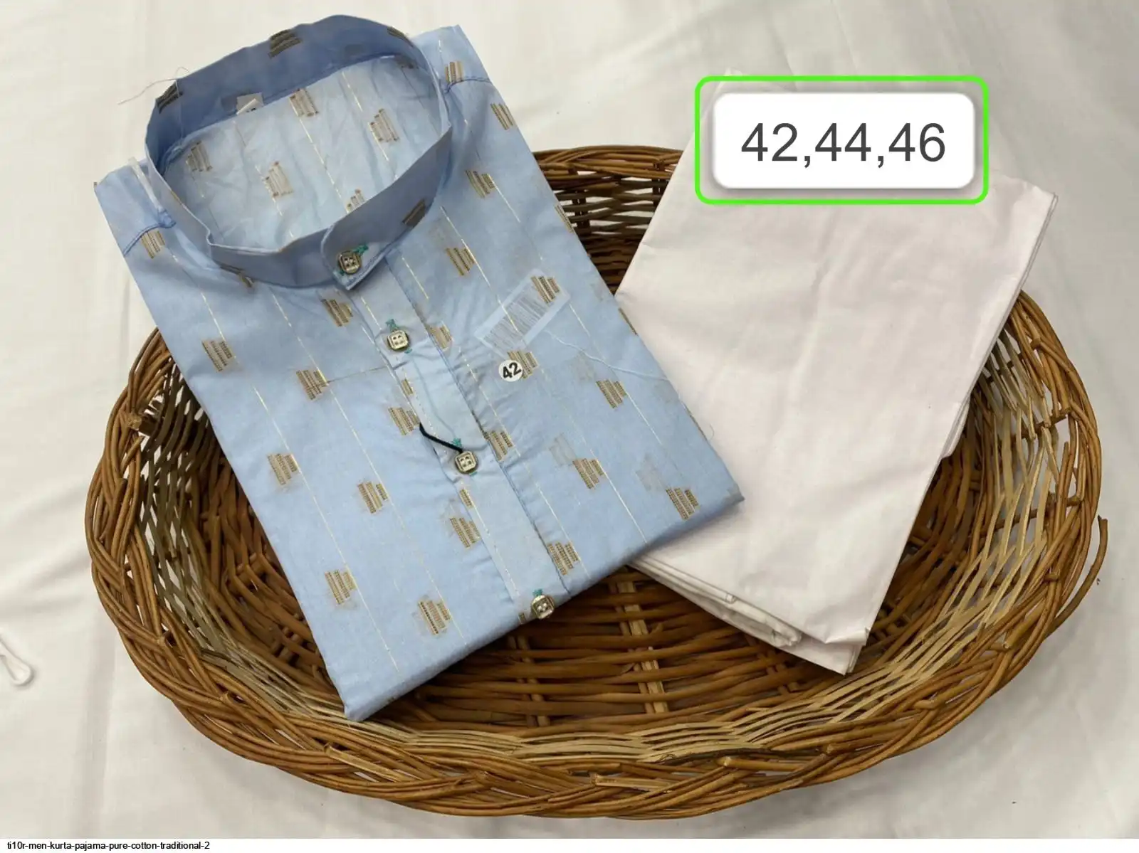 TI10R MEN KURTA PAJAMA PURE COTTON TRADITIONAL 2 J