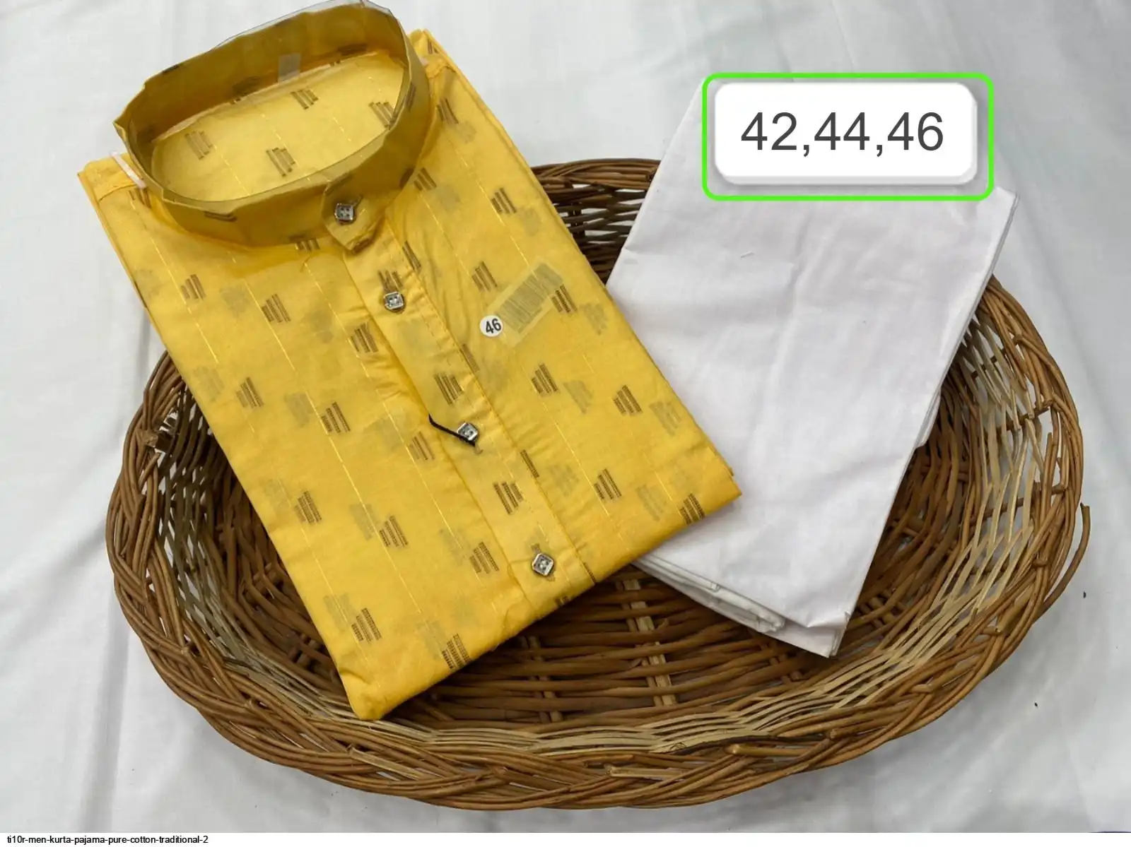 TI10R MEN KURTA PAJAMA PURE COTTON TRADITIONAL 2 I
