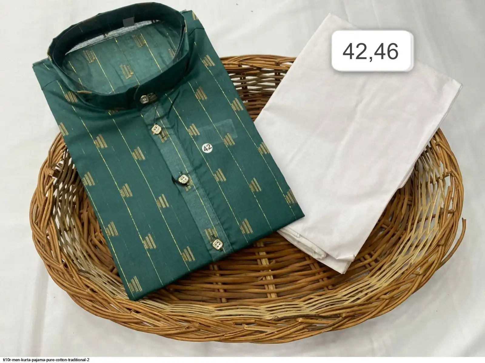 TI10R MEN KURTA PAJAMA PURE COTTON TRADITIONAL 2 A