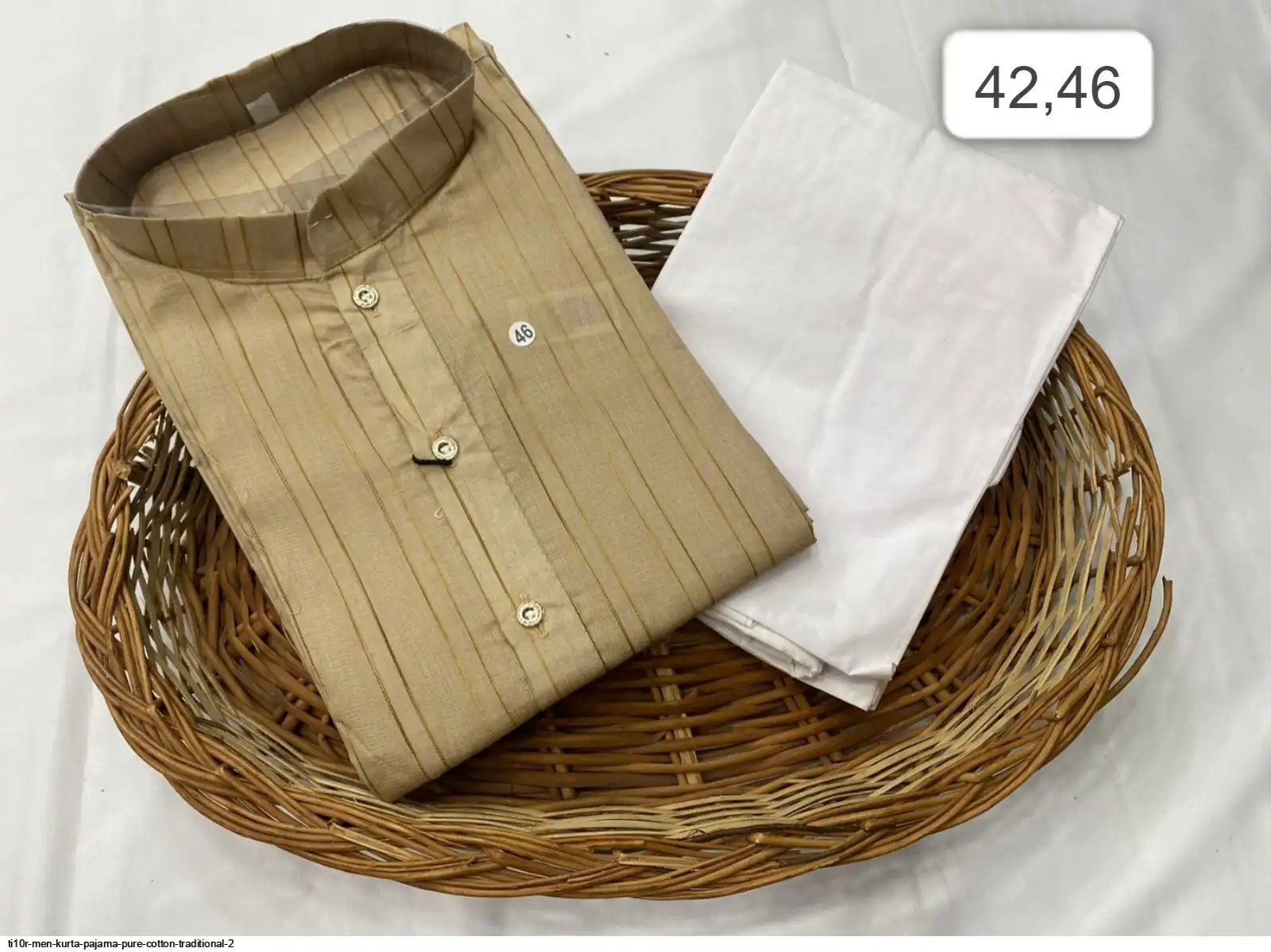 TI10R MEN KURTA PAJAMA PURE COTTON TRADITIONAL 2 F