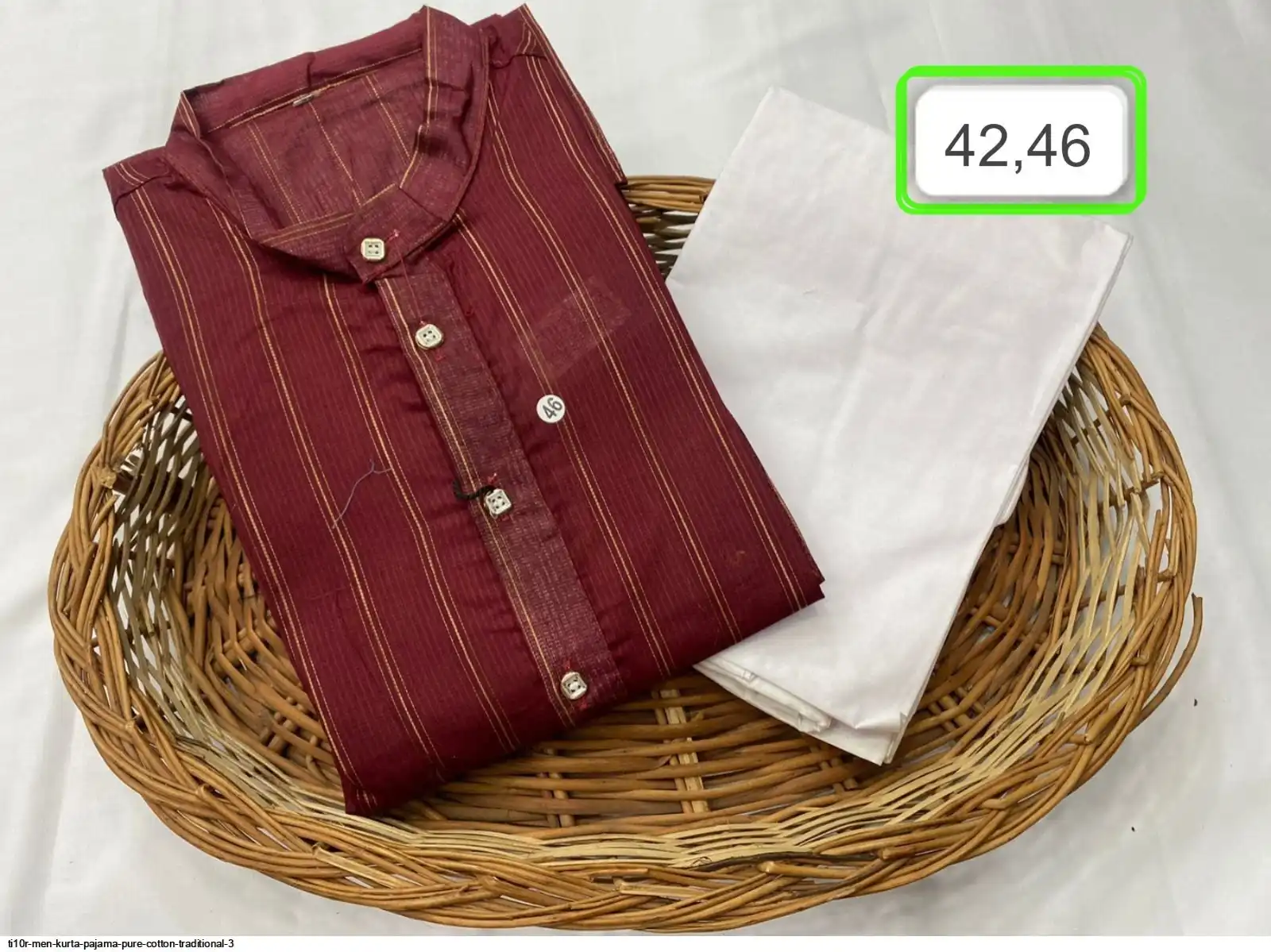 TI10R MEN KURTA PAJAMA PURE COTTON TRADITIONAL 3 N
