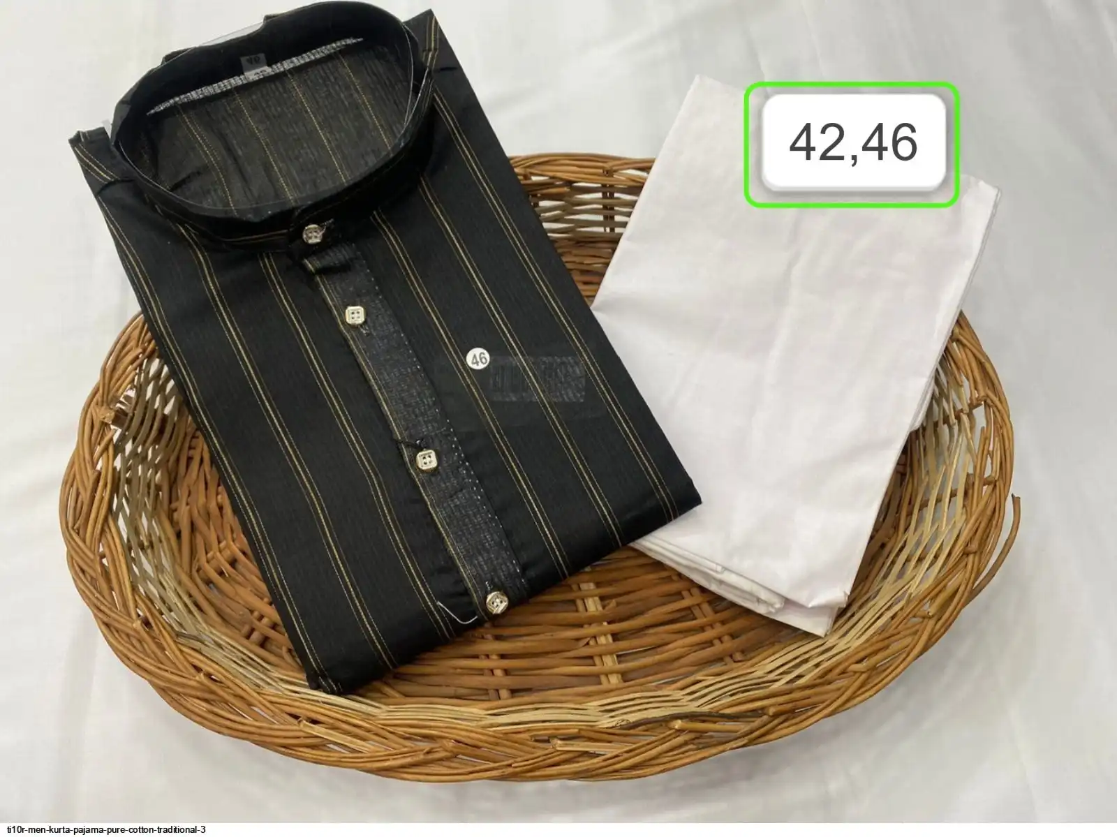 TI10R MEN KURTA PAJAMA PURE COTTON TRADITIONAL 3 L