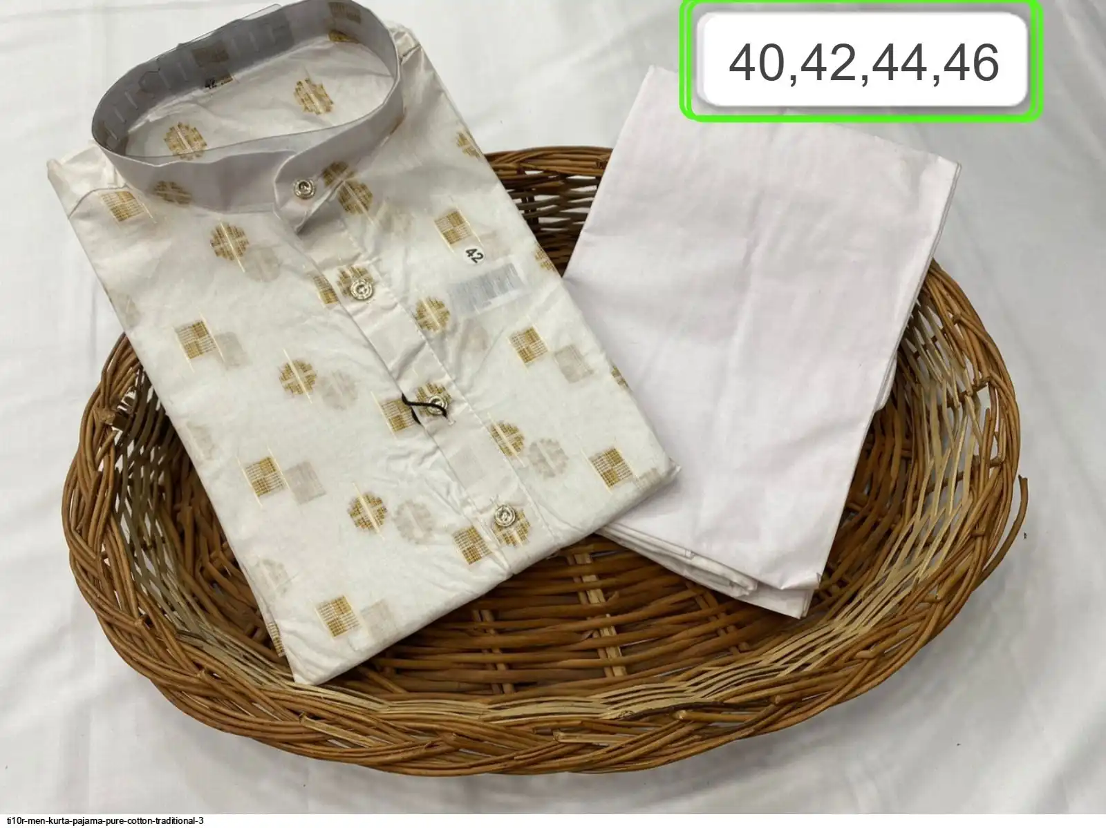 TI10R MEN KURTA PAJAMA PURE COTTON TRADITIONAL 3 G