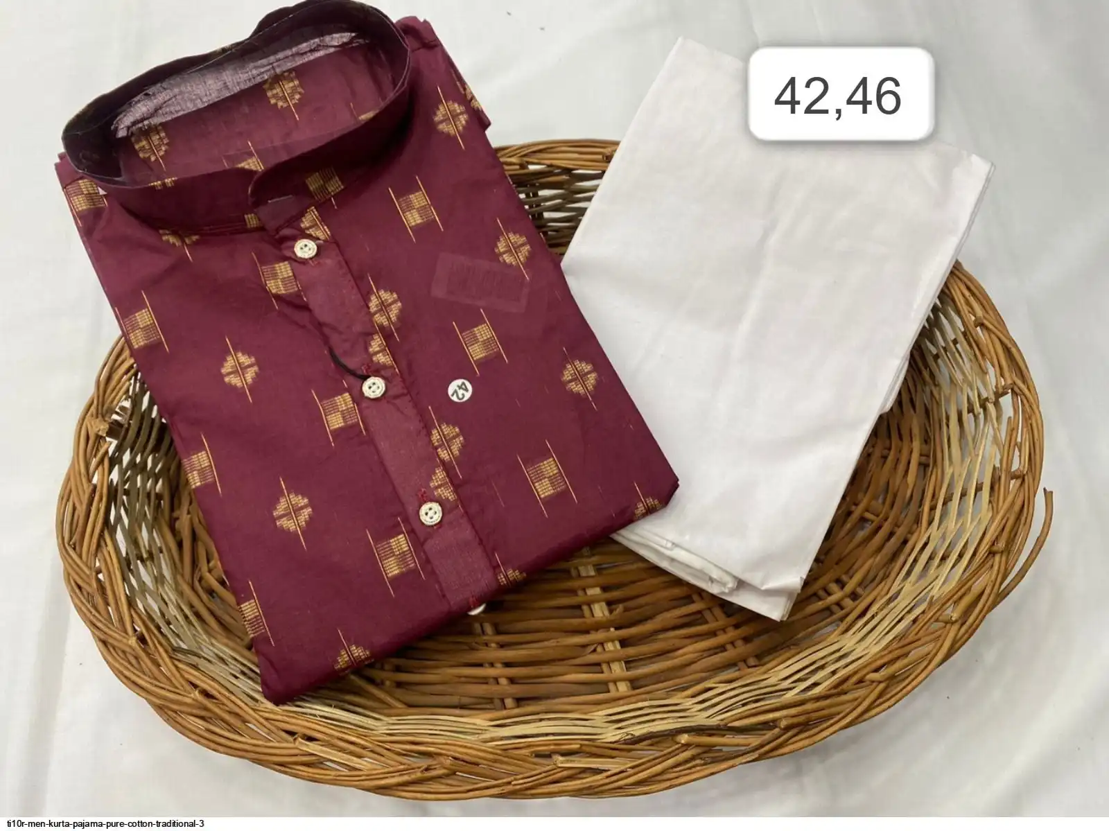 TI10R MEN KURTA PAJAMA PURE COTTON TRADITIONAL 3 F